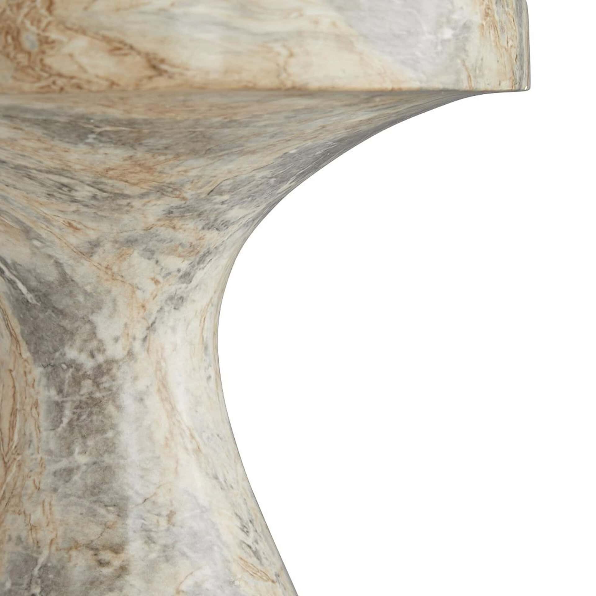 Elegant sculptural side table with a natural stone finish, perfect for modern interiors.