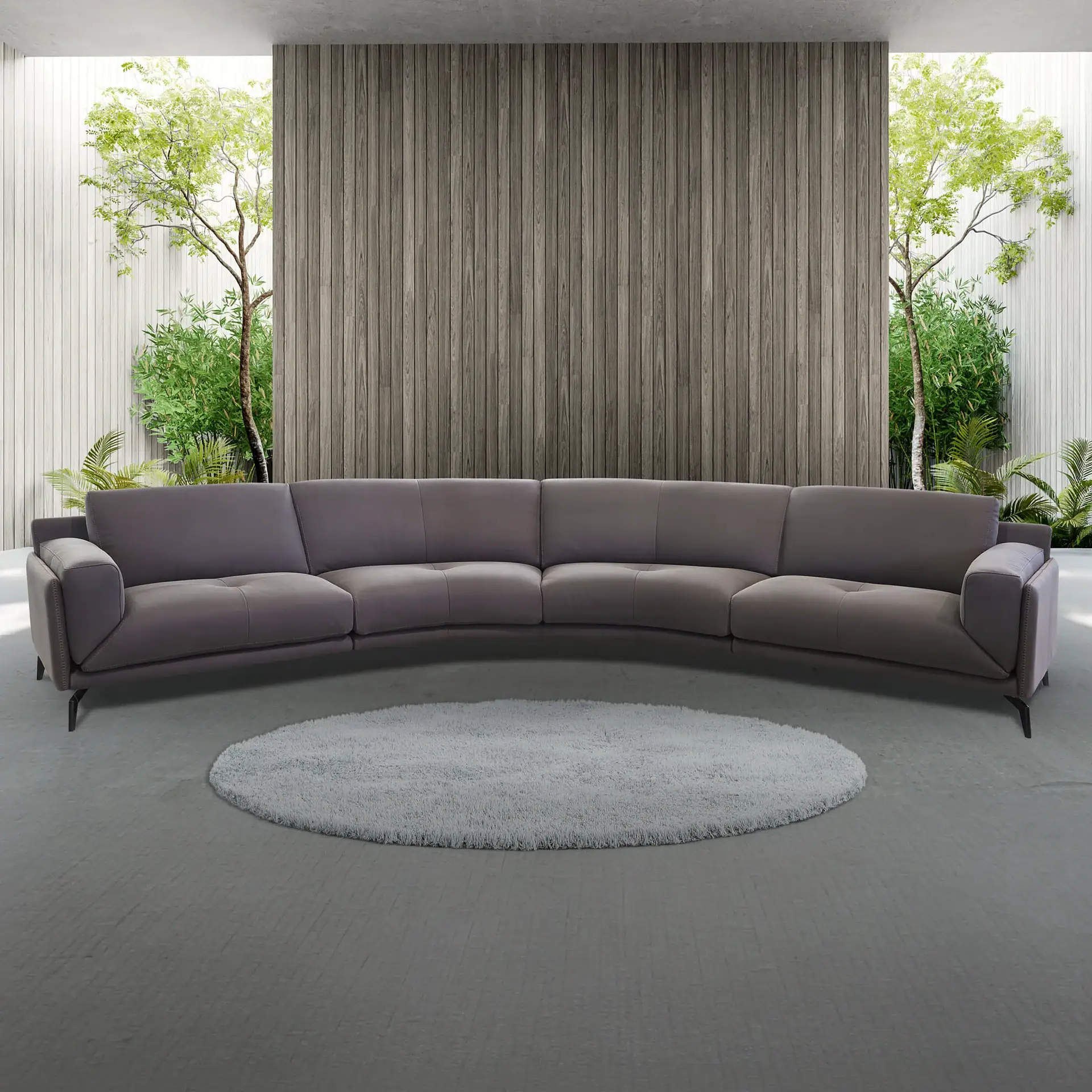 Sklar Furnishings Glamour Modular Sectional Sofa in a modern room.