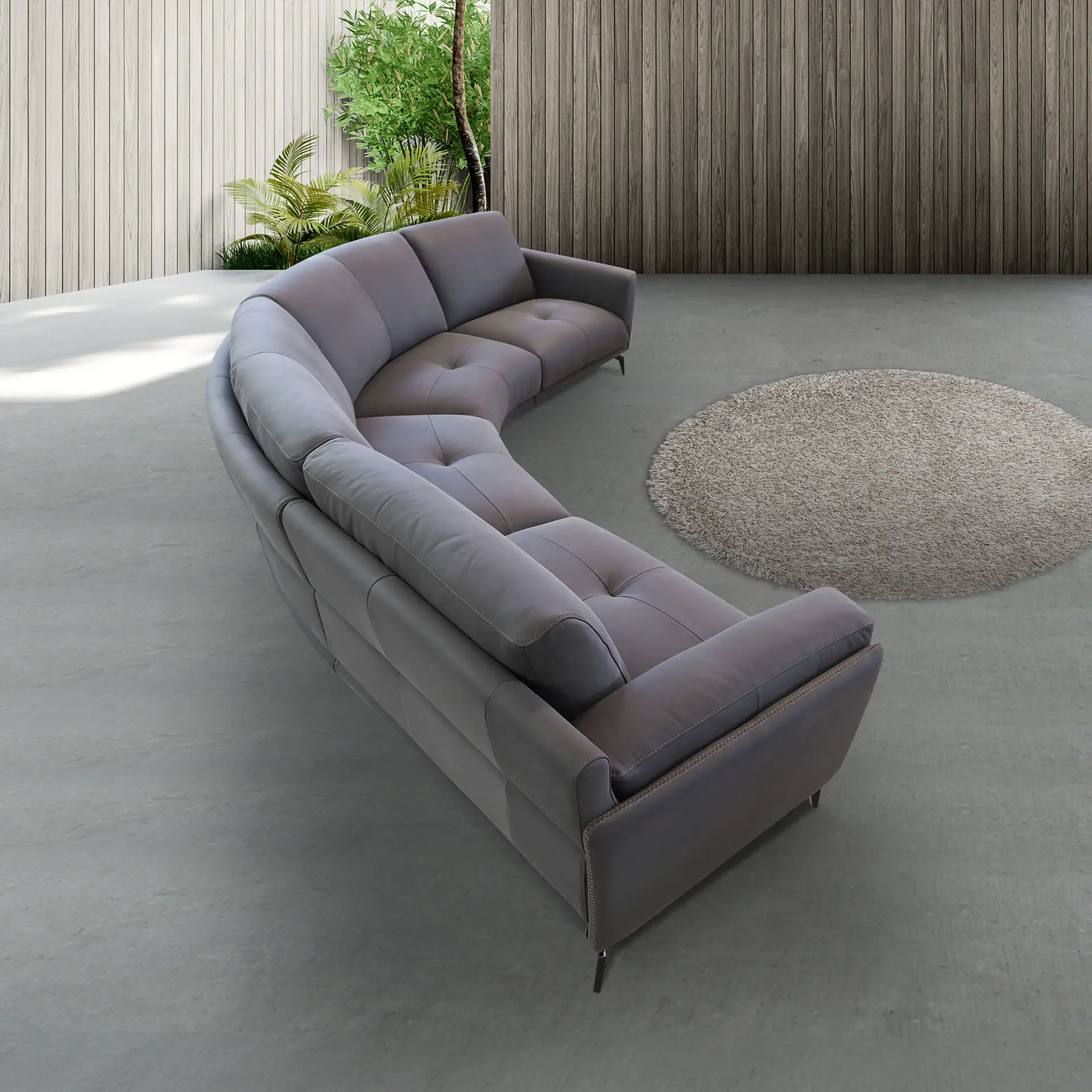 Sklar Furnishings Glamour Modular Sectional Sofa in a modern living room.