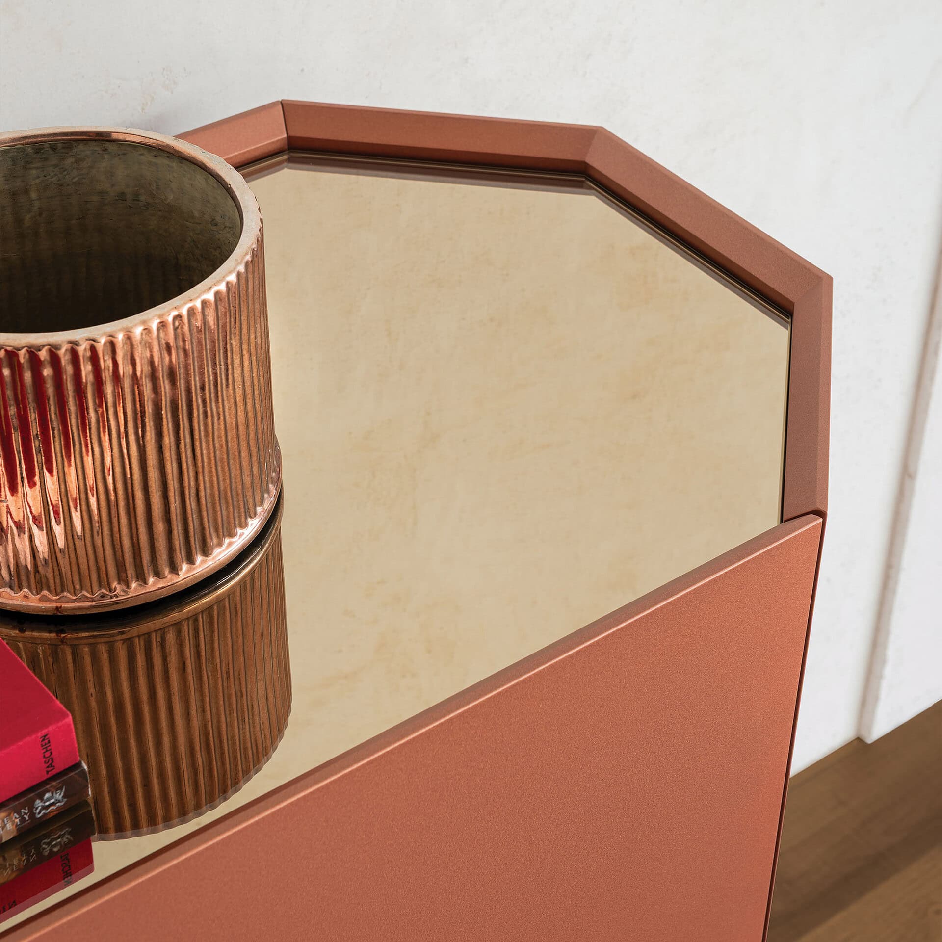 Elegant Chelsea modern sideboard featuring a sleek mirror for stylish storage solutions.