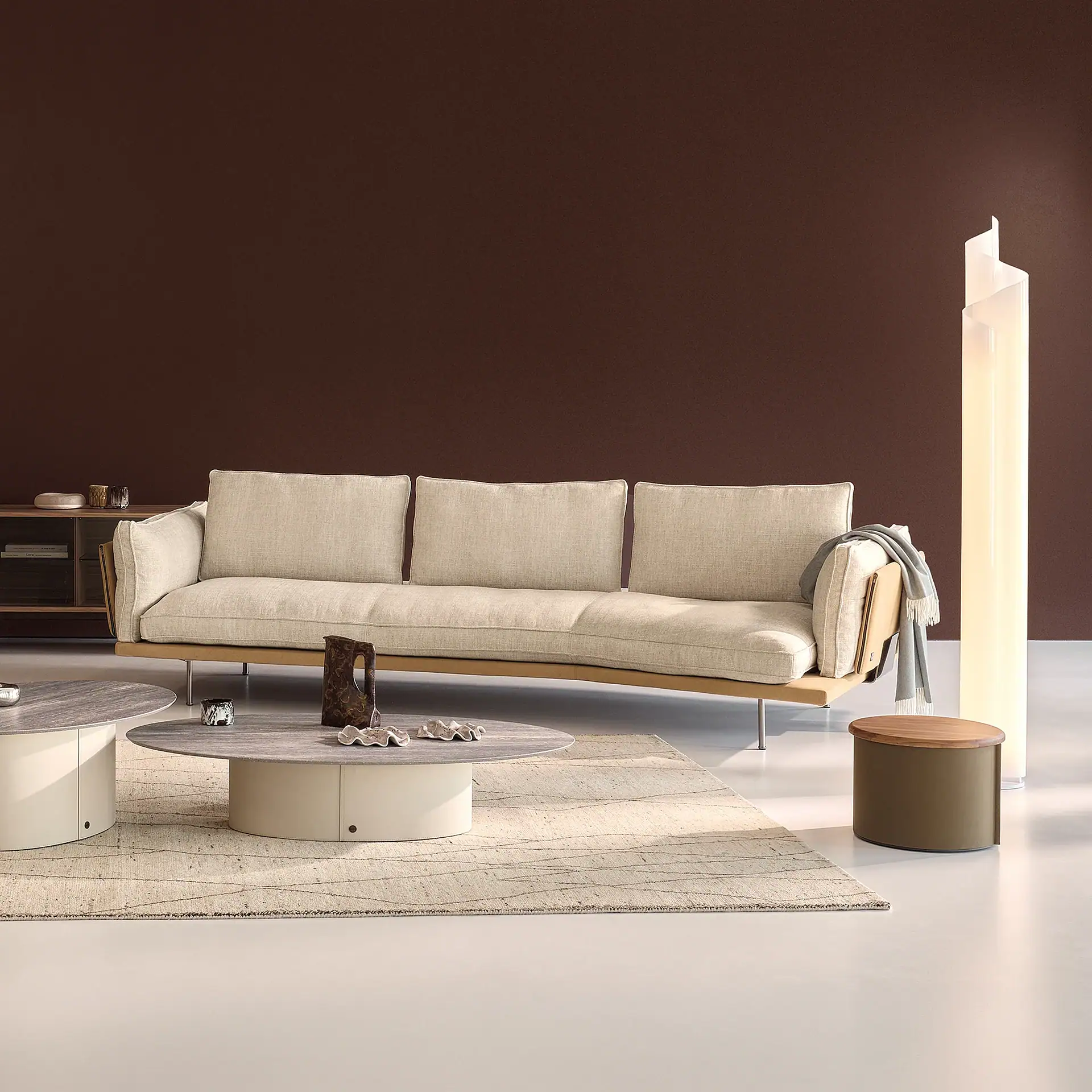 Sklar Furnishings Divine Modular Sectional Sofa in a modern living room.