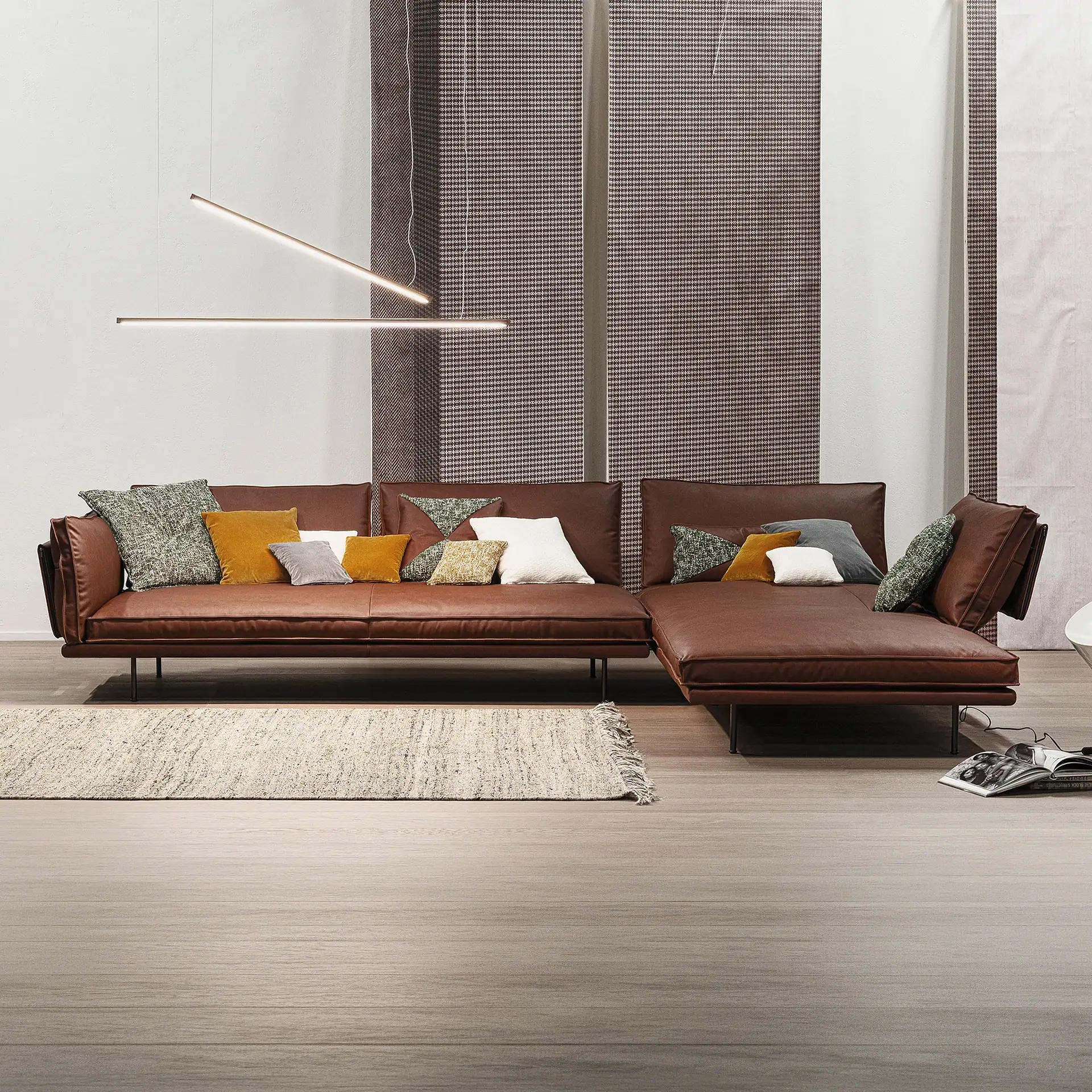 Sklar Furnishings Divine Modular Sectional Sofa in a modern living room.