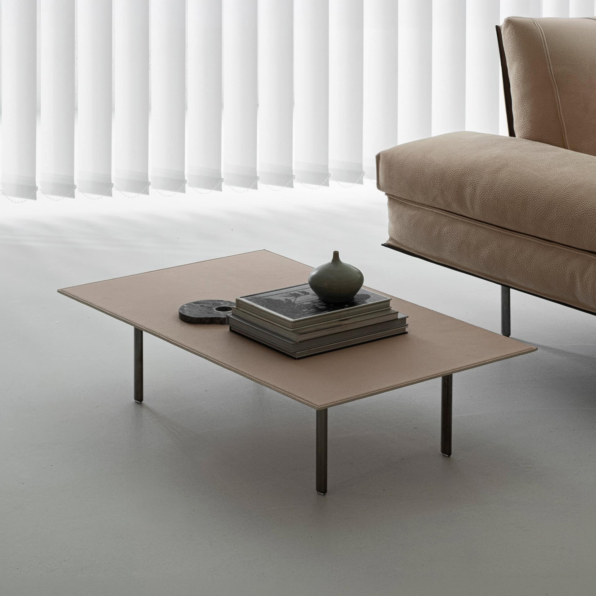 Elegant Vogue Leather Coffee Table with minimalist design.