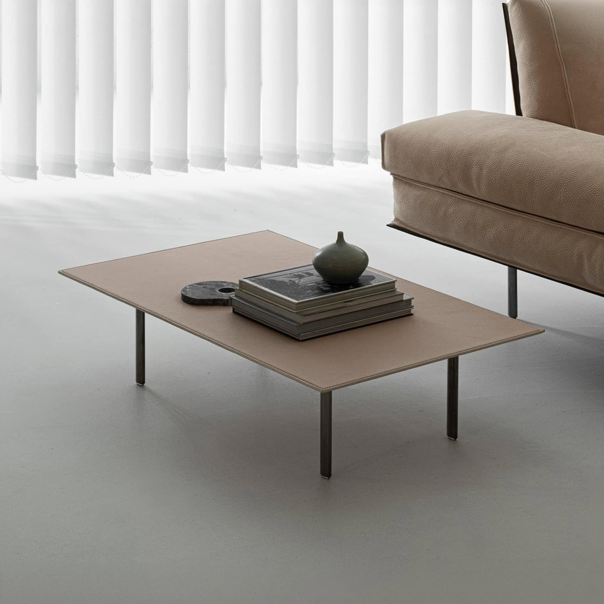 Elegant Vogue Leather Coffee Table with minimalist design.