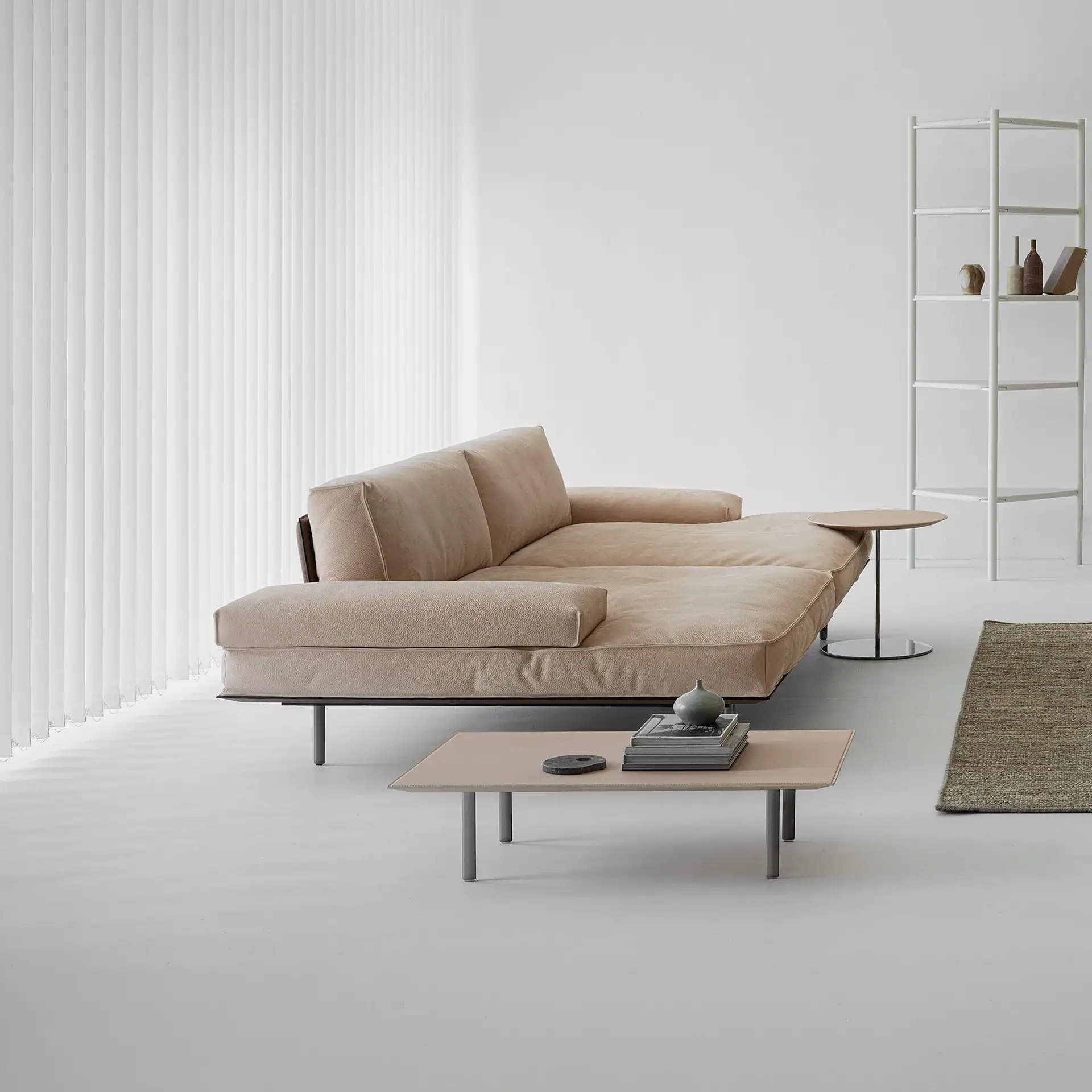 Modern beige Vogue modular sofa in minimalist living room setting.