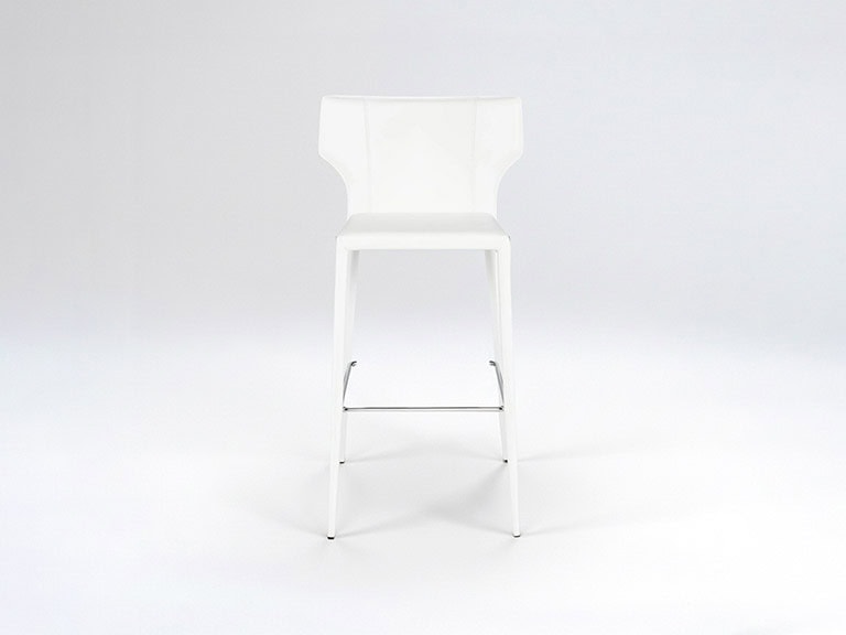 Counter stool with white finish for modern kitchen decor.