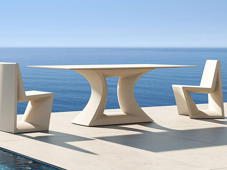 Vondom Rest outdoor dining table with modern design, perfect for outdoor spaces and ocean views.