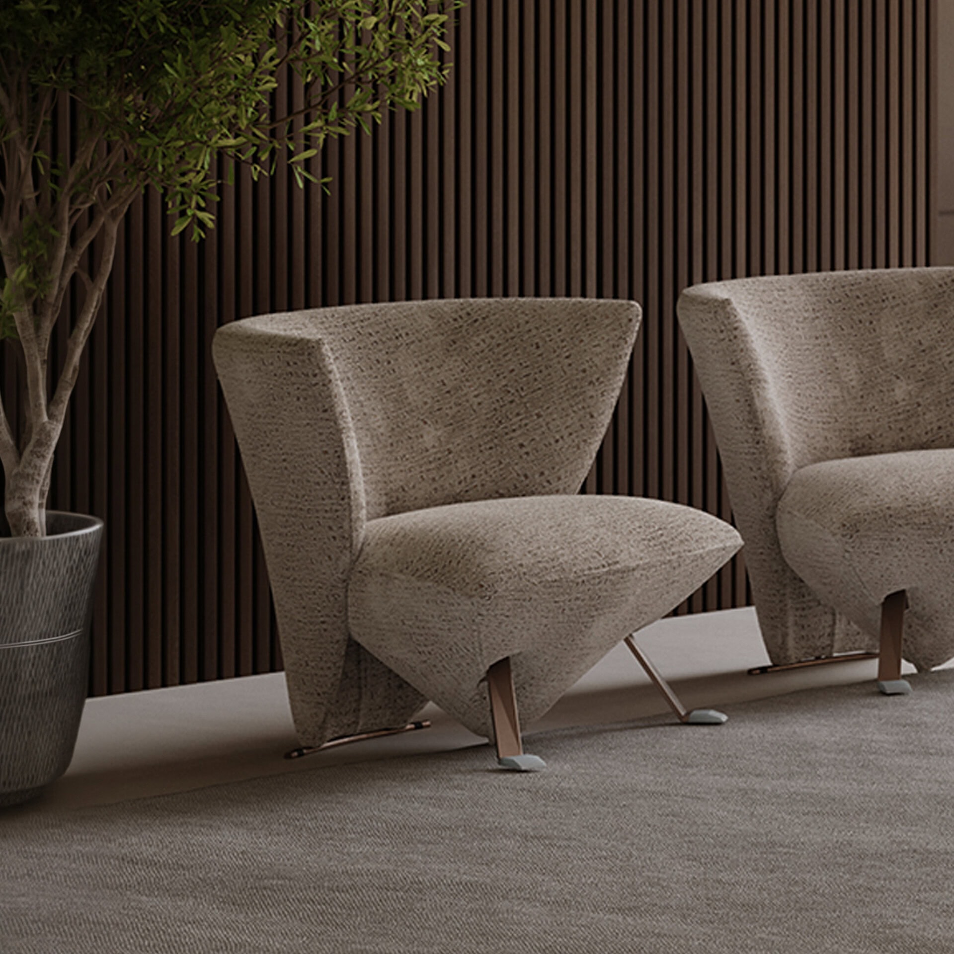 Elegant Jade Sculptural Lounge Chair for modern interiors.