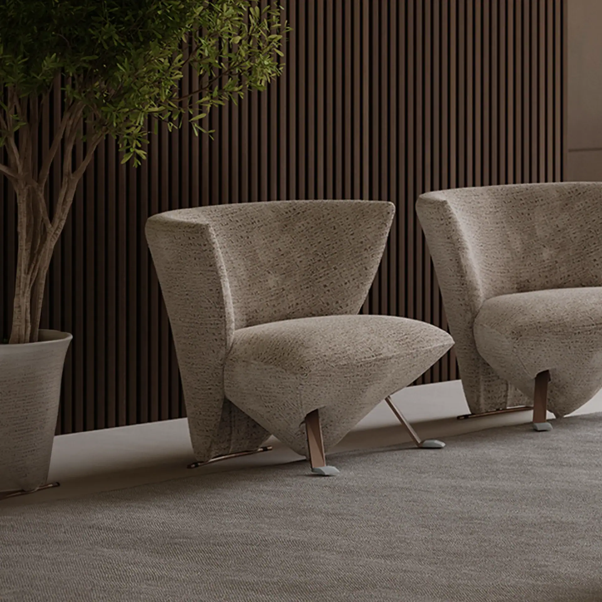 Elegant Jade Sculptural Lounge Chair for modern interiors.