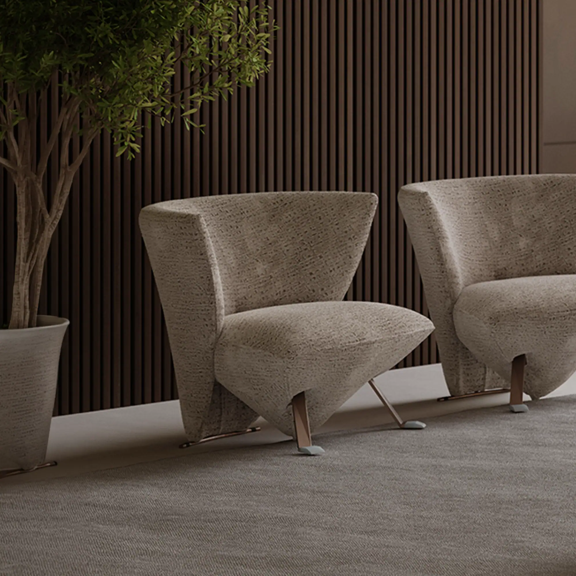 Elegant Jade Sculptural Lounge Chair for modern interiors.