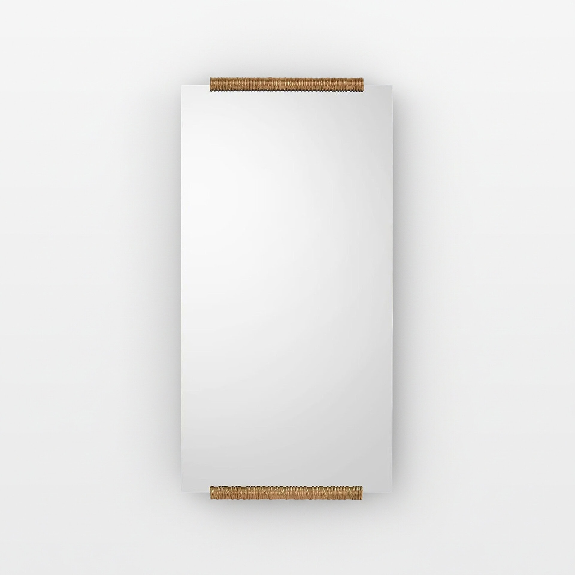 Elegant Annulus wall mirror with woven frame, ideal for modern interior design.