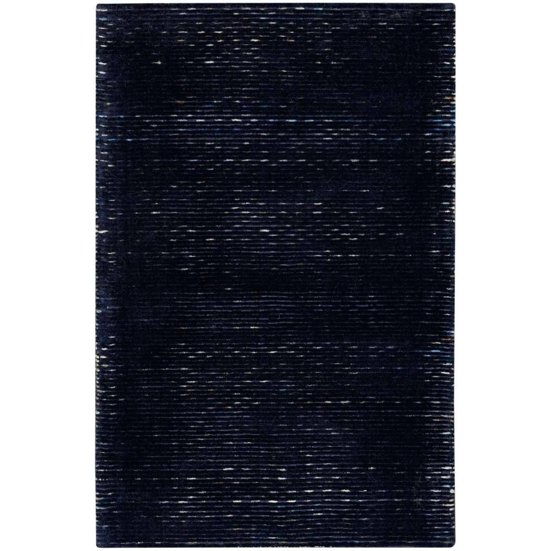 Area Rug in Dark Blue with Subtle Stripes for Modern Decor.
