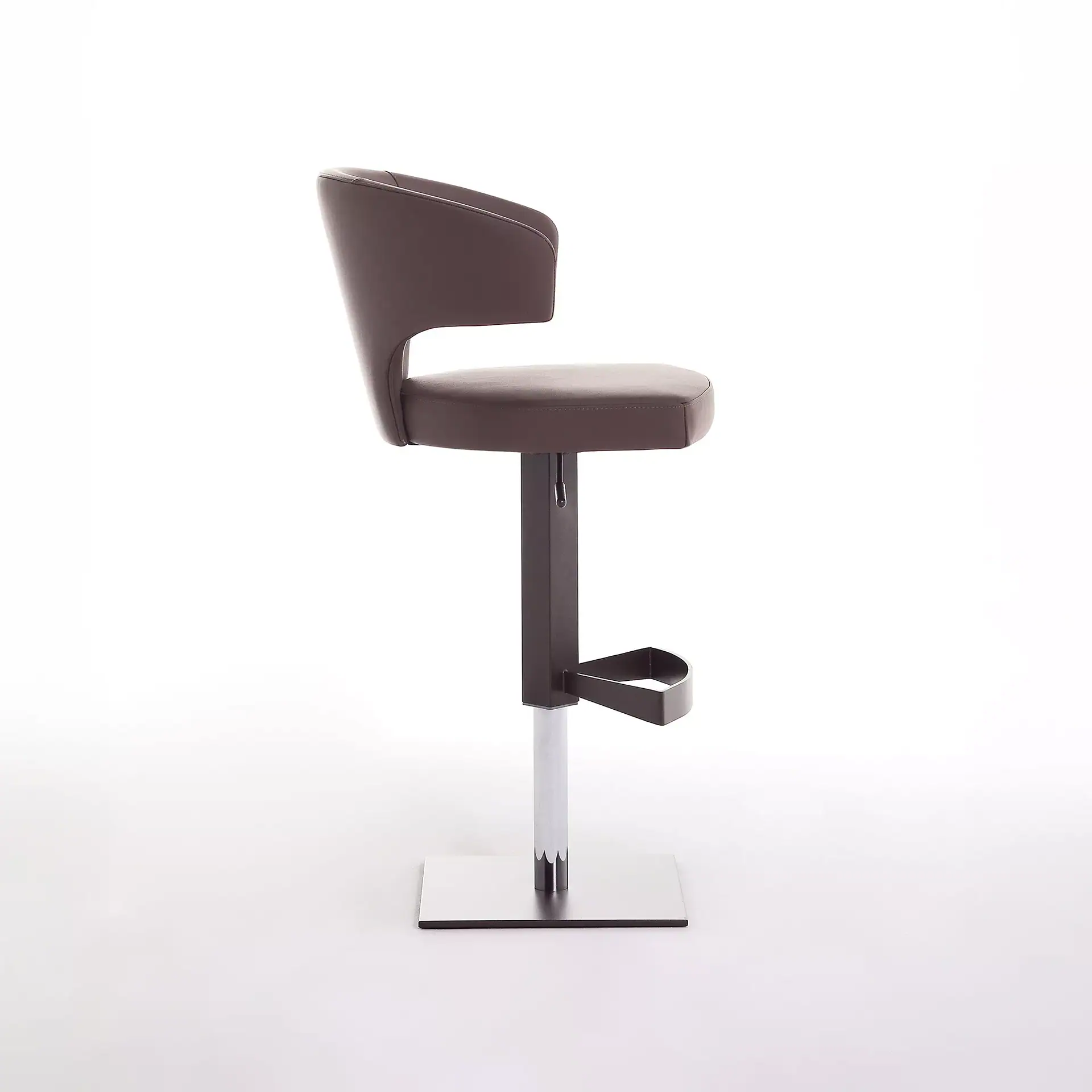 Sklar Furnishings Wing Modern adjustable swivel bar stool with backrest.