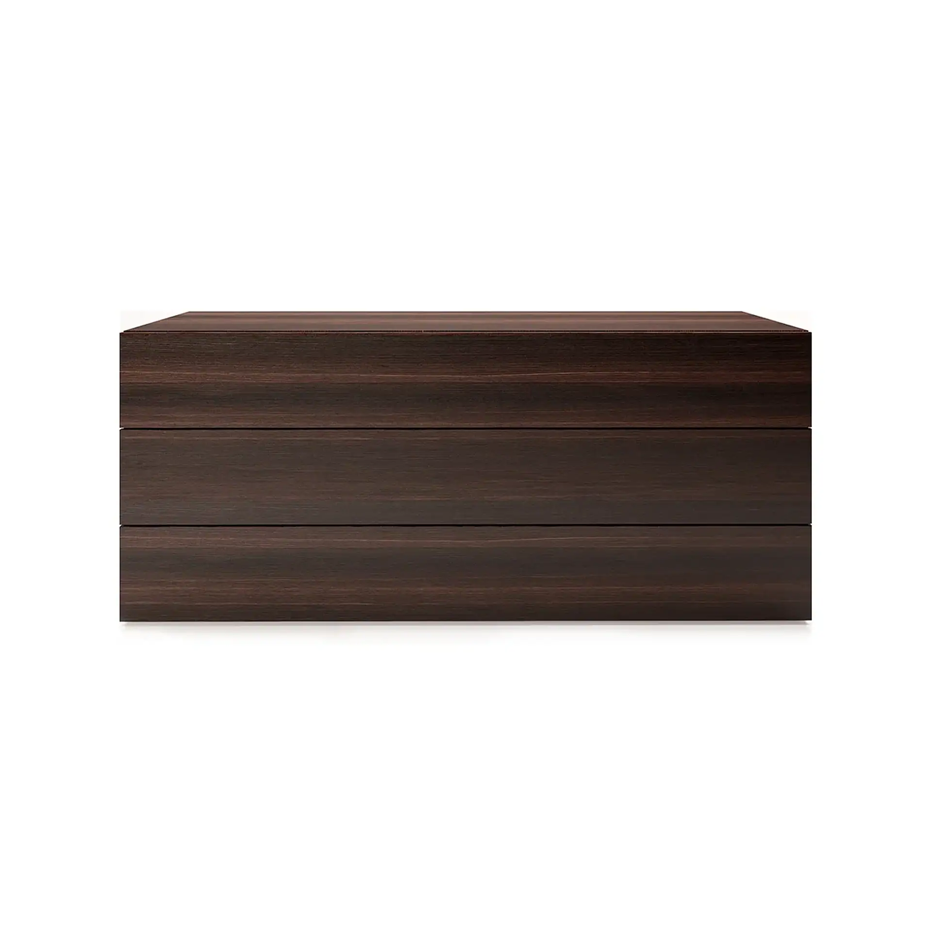 Sklar Furnishings modern dresser with three drawers in dark wood finish.