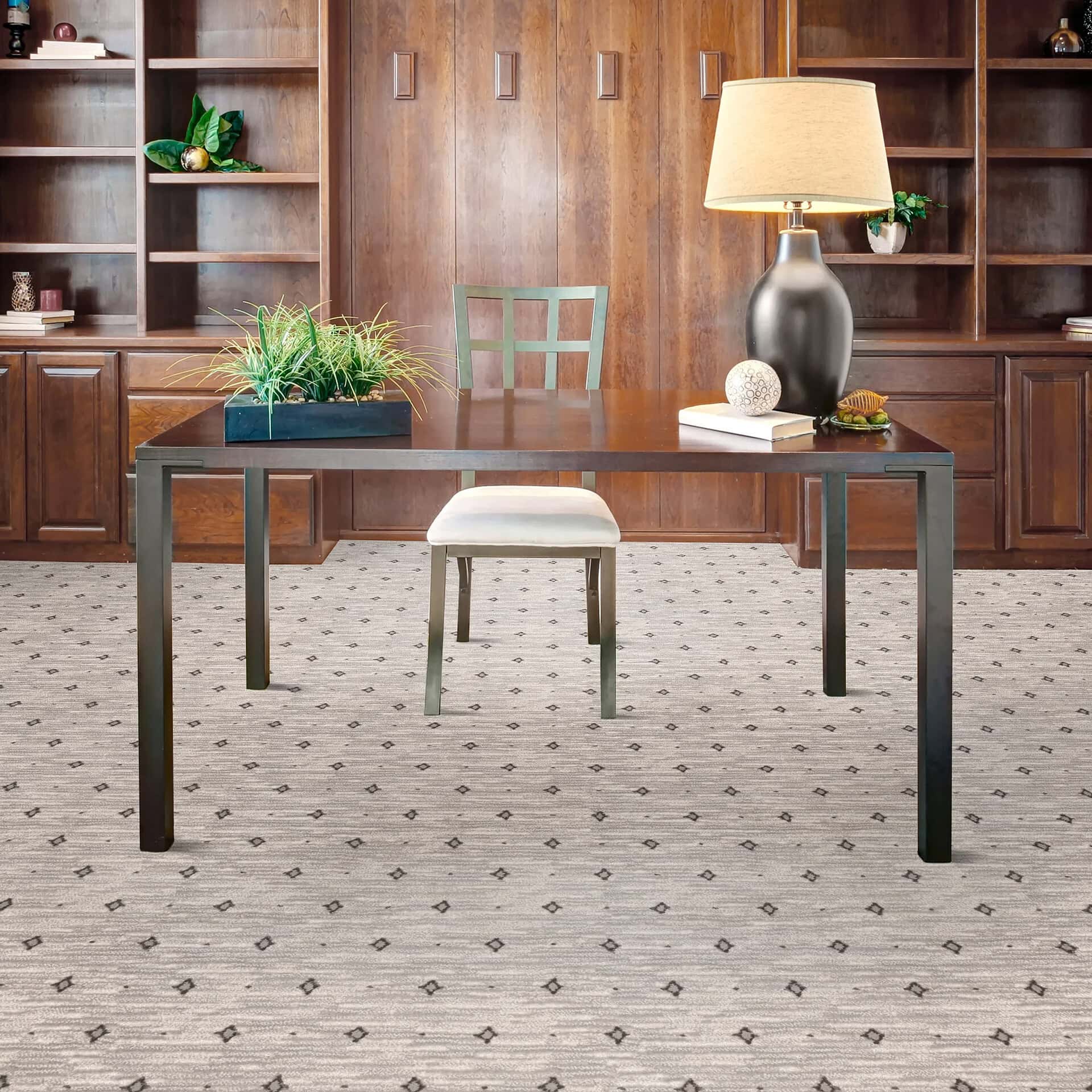 Elegant Casabella Diamond Carpet in a modern office setting.