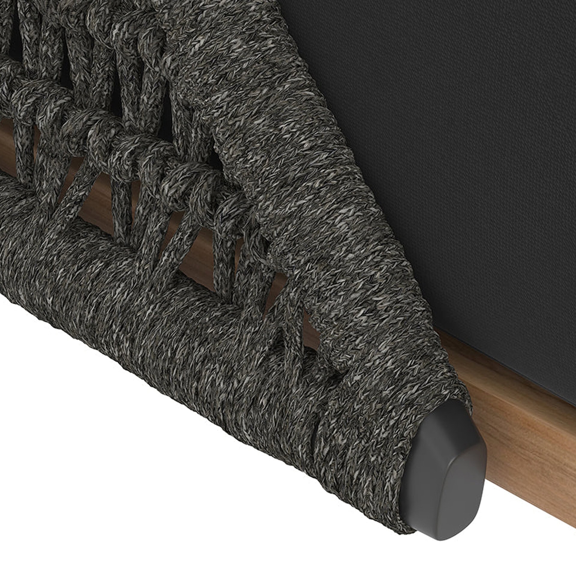 Outdoor lounge chair with woven synthetic rattan and sturdy metal frame. Perfect for patio relaxatio.