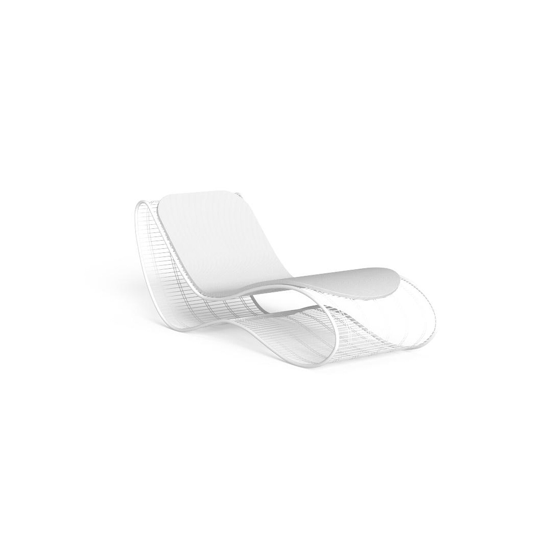 Modern Breez outdoor chaise lounge with sleek wireframe design.