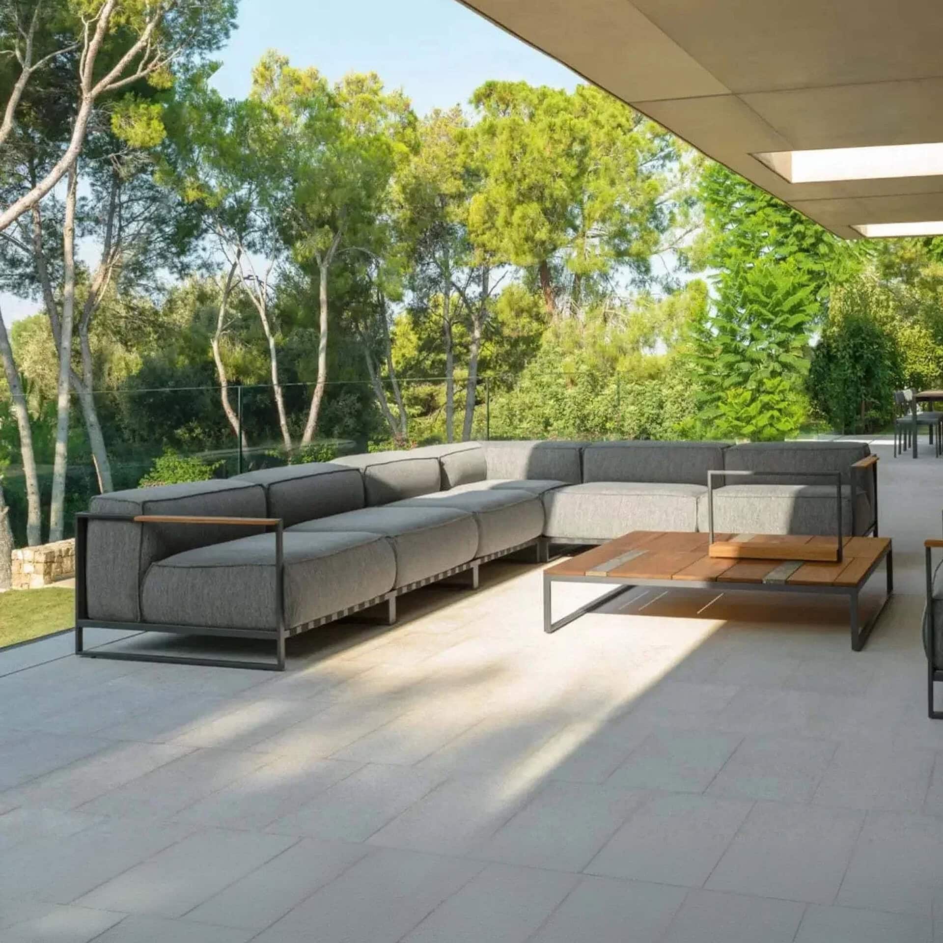 Outdoor modular sectional sofa for stylish patio seating.