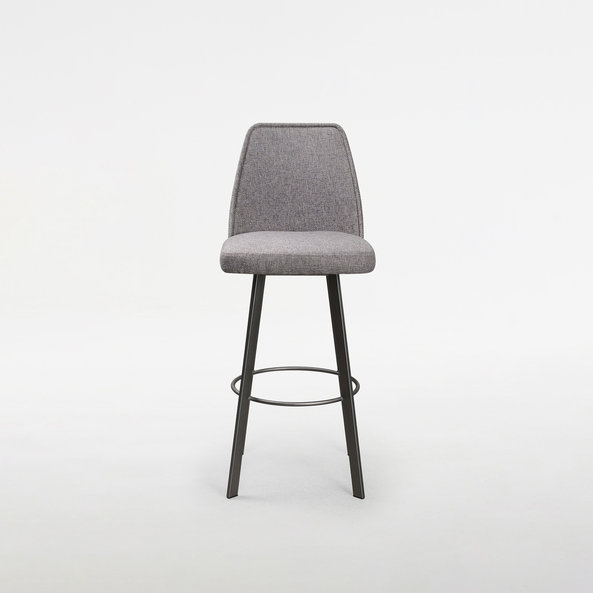 Elegant Sofia swivel bar stool with upholstered seat and backrest.