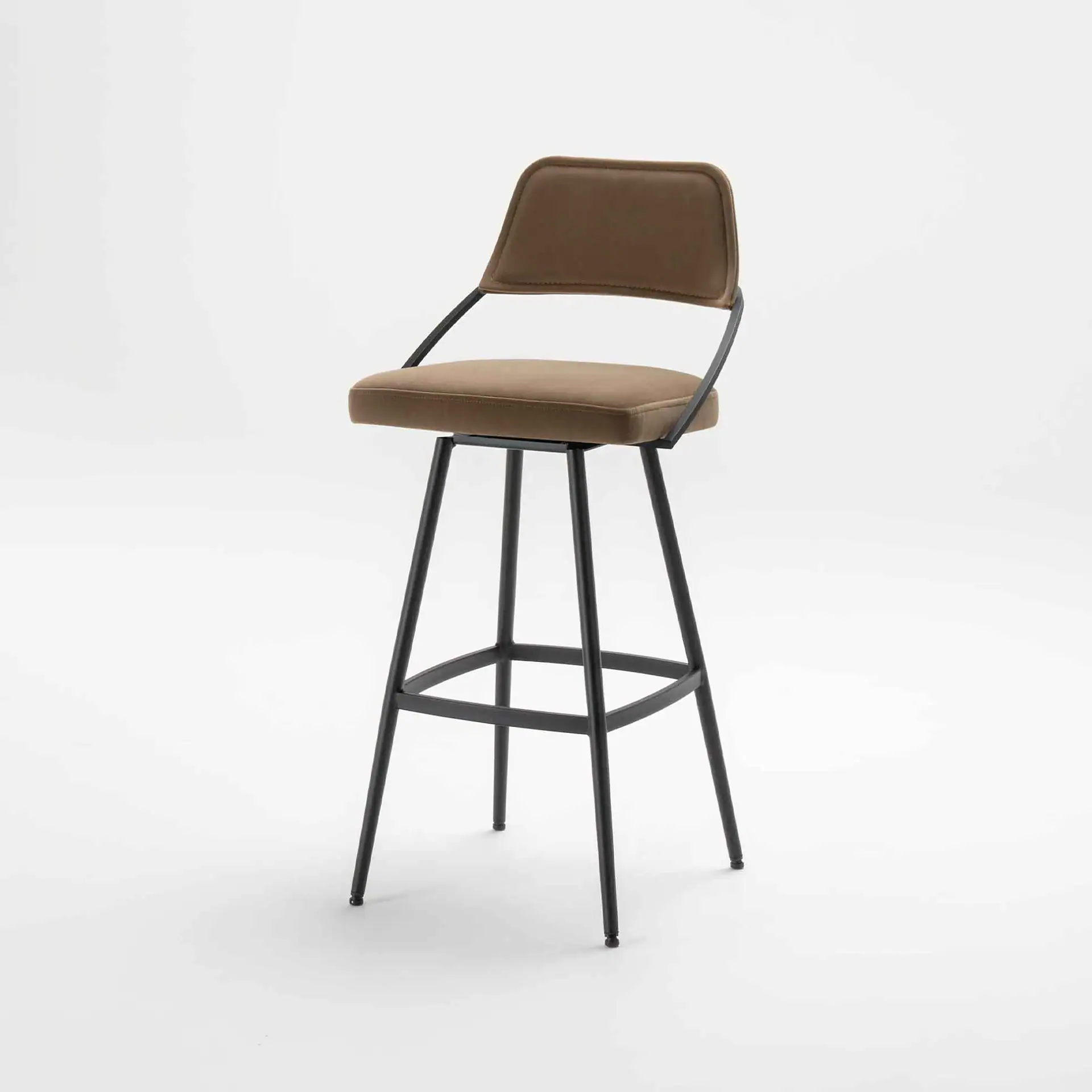 Wish Swivel Bar & Counter Stool with brown seat and backrest.