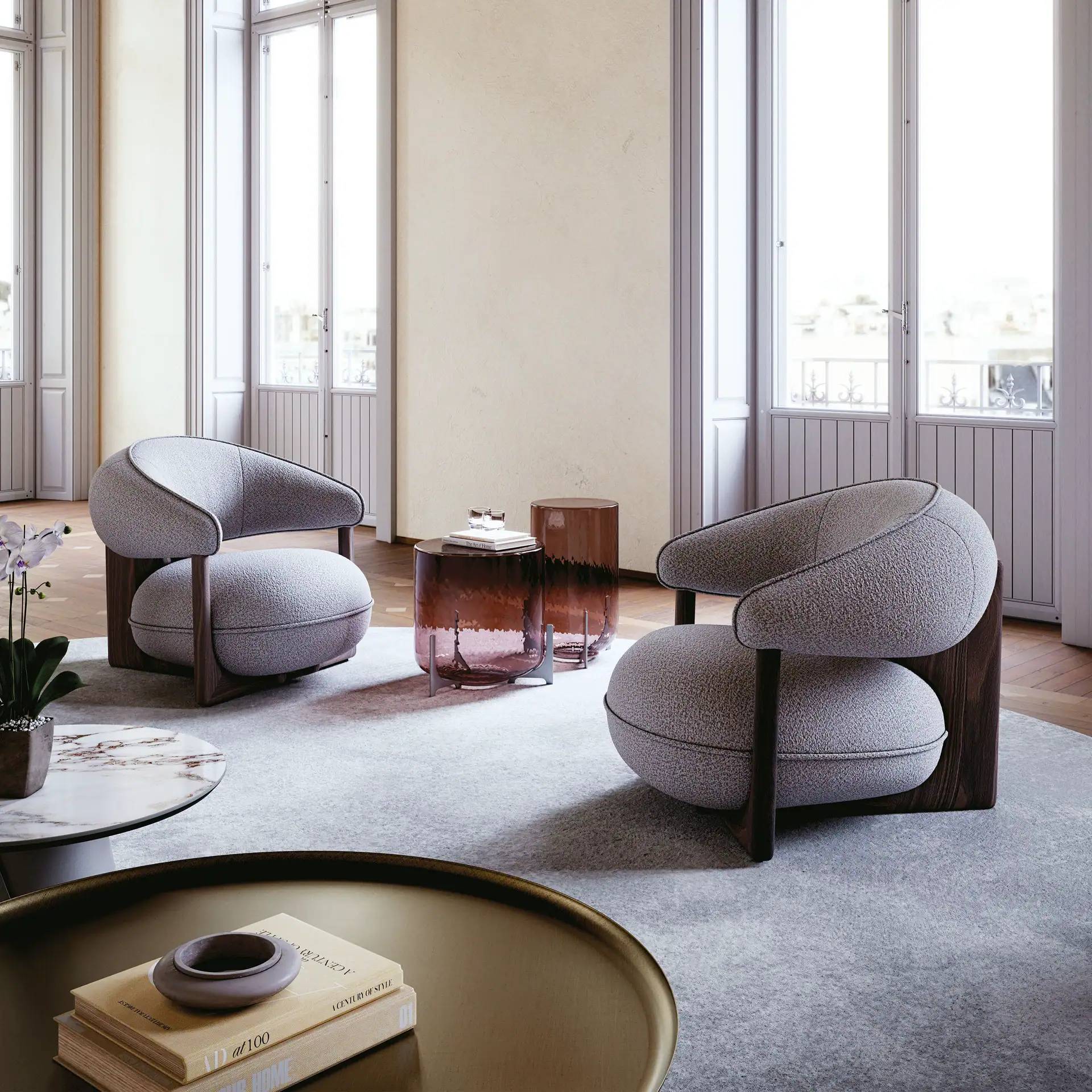 Elegant Ruby Lounge Armchair for Modern Living Spaces.