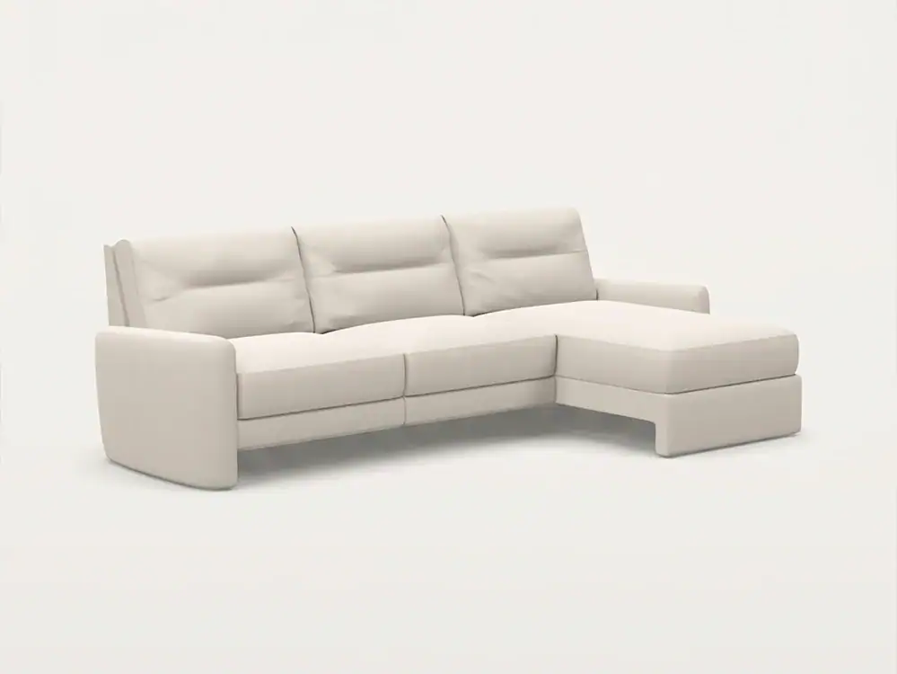 Elegant white sectional sofa with clean lines and plush cushions for contemporary living rooms.