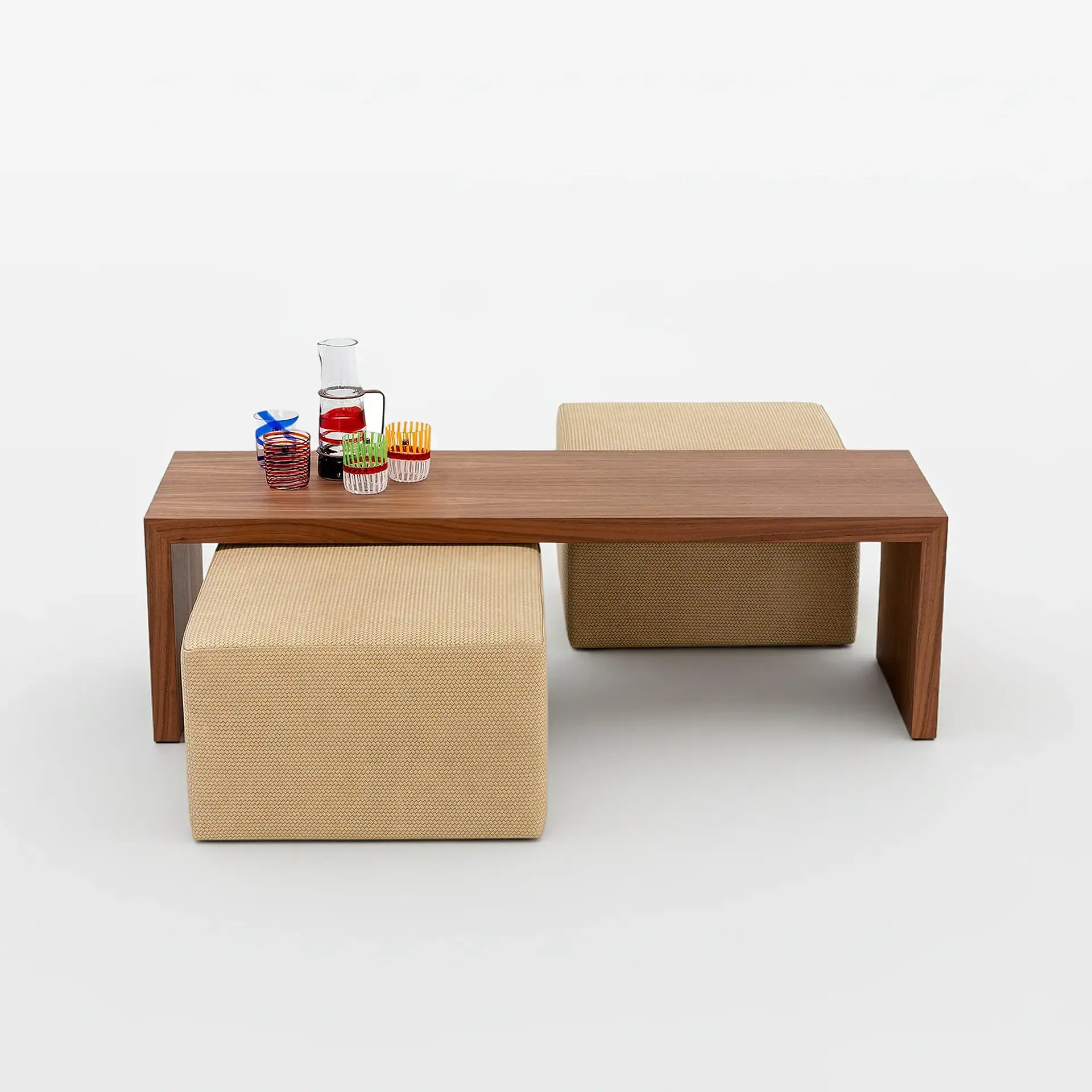 Loft Dilmos Pouf and table set for contemporary living spaces.