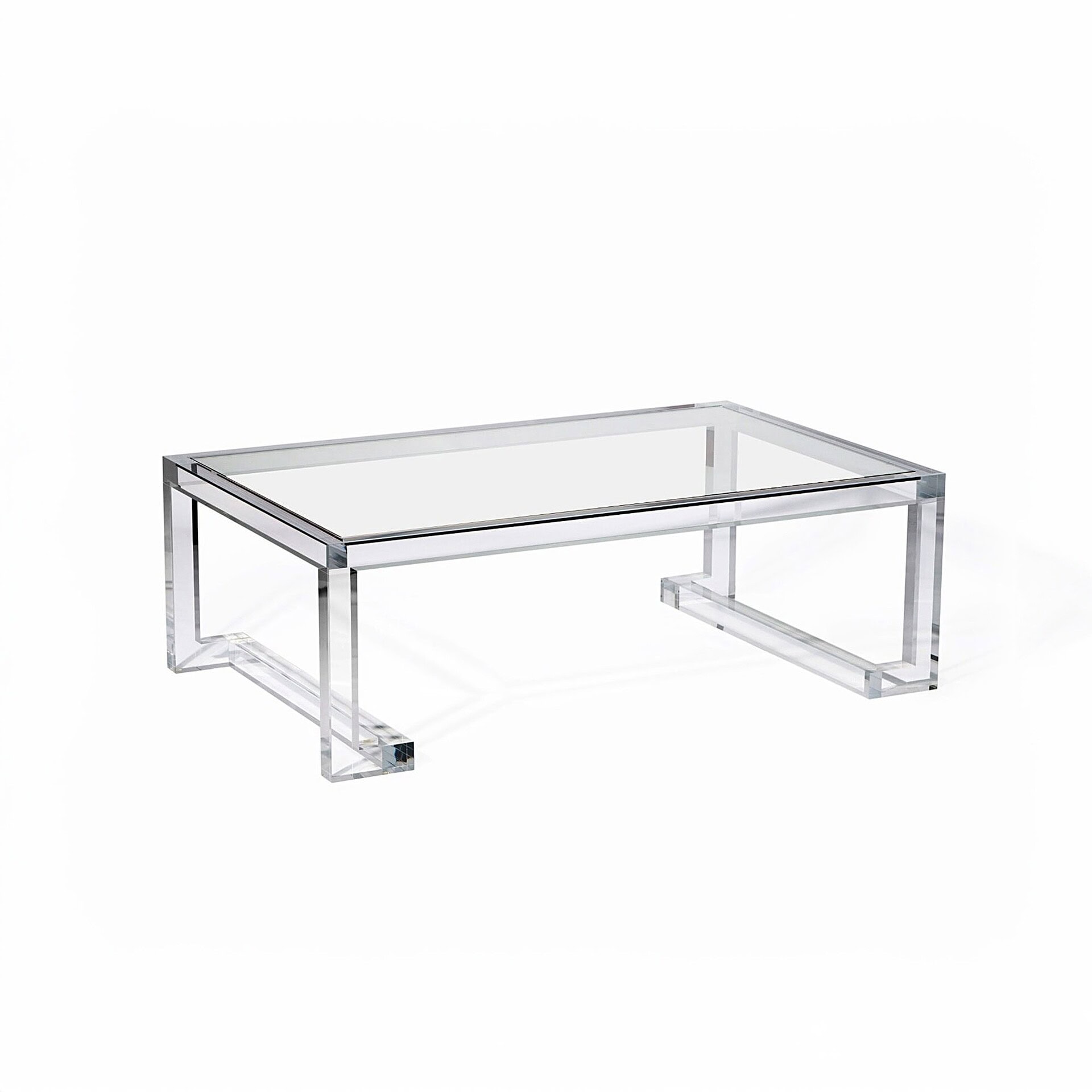 Elegant acrylic Interlude Ava Cocktail Table for modern living spaces.