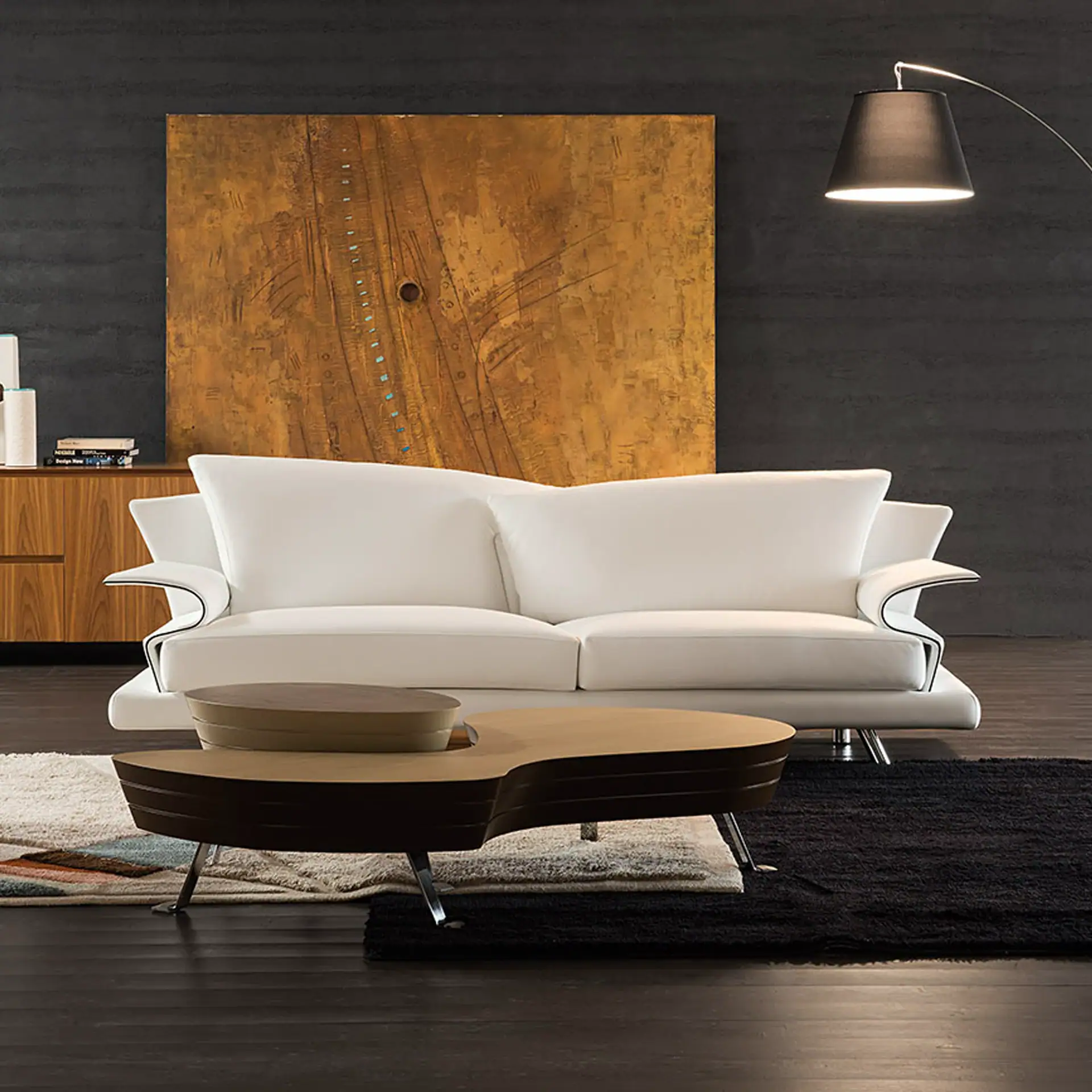 Modern Super Roy sofa in a stylish living room setting.