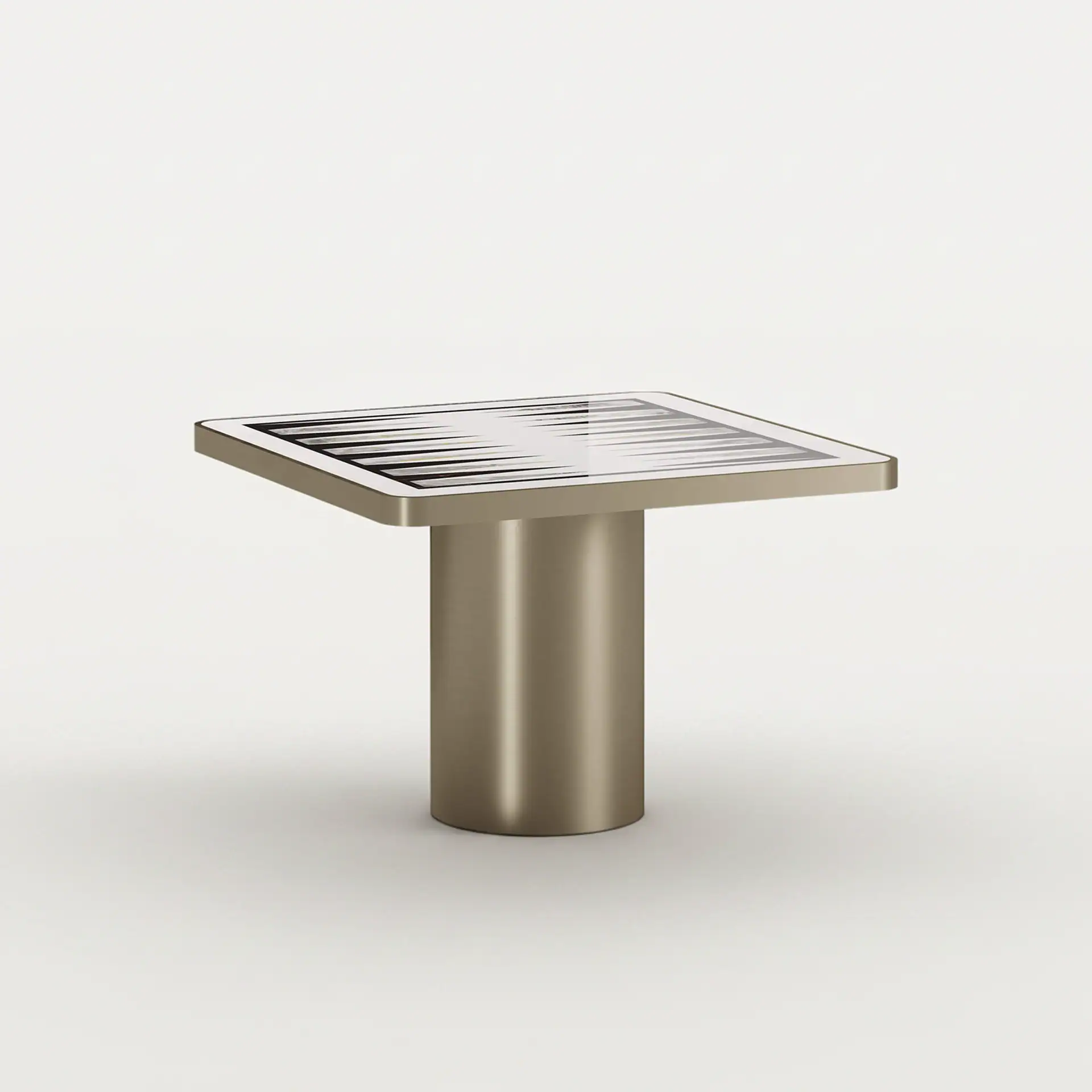 Modern Tau 40 steel backgammon game table with sleek design and sturdy base.
