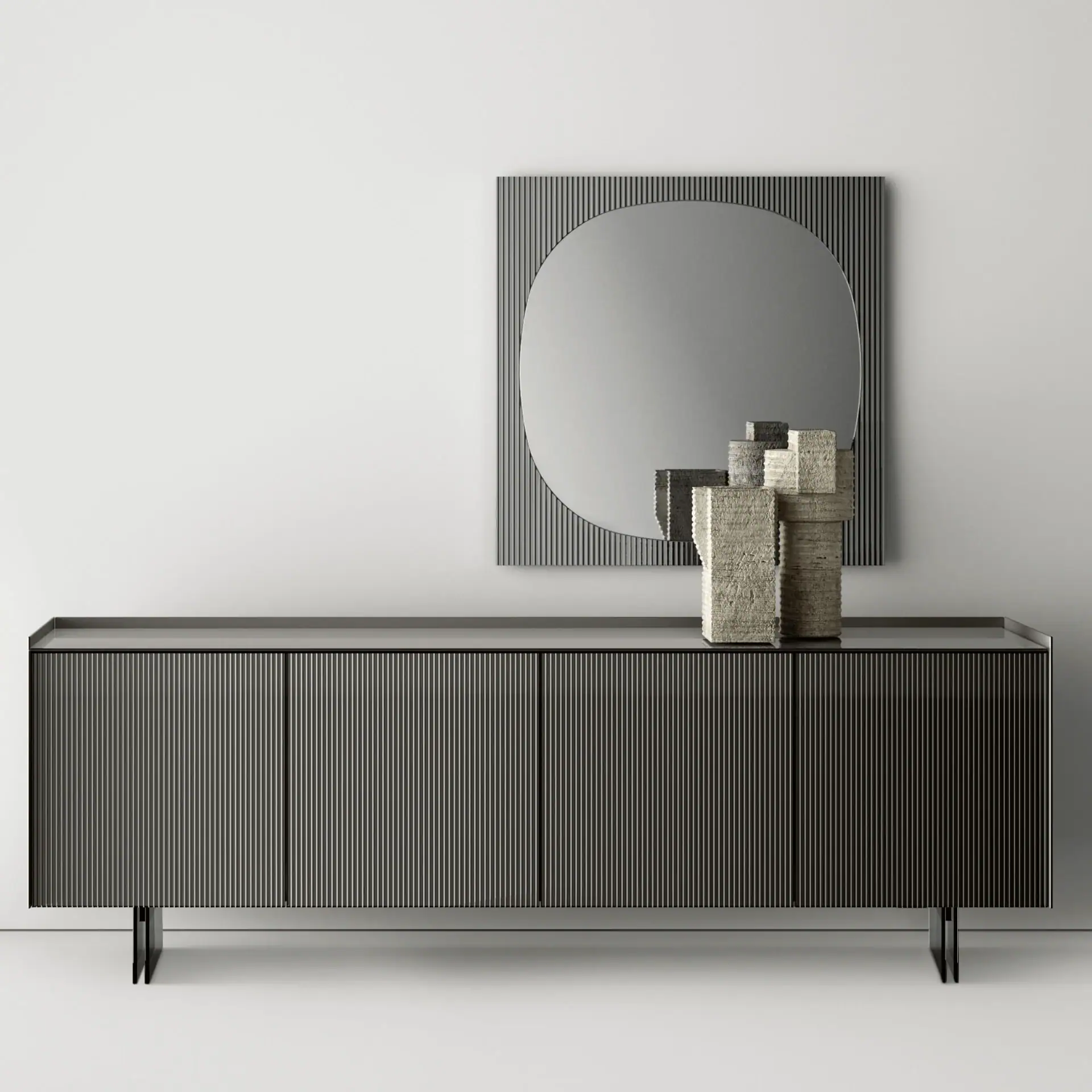 Elegant Bands Wall Mirror with modern design for stylish interiors.