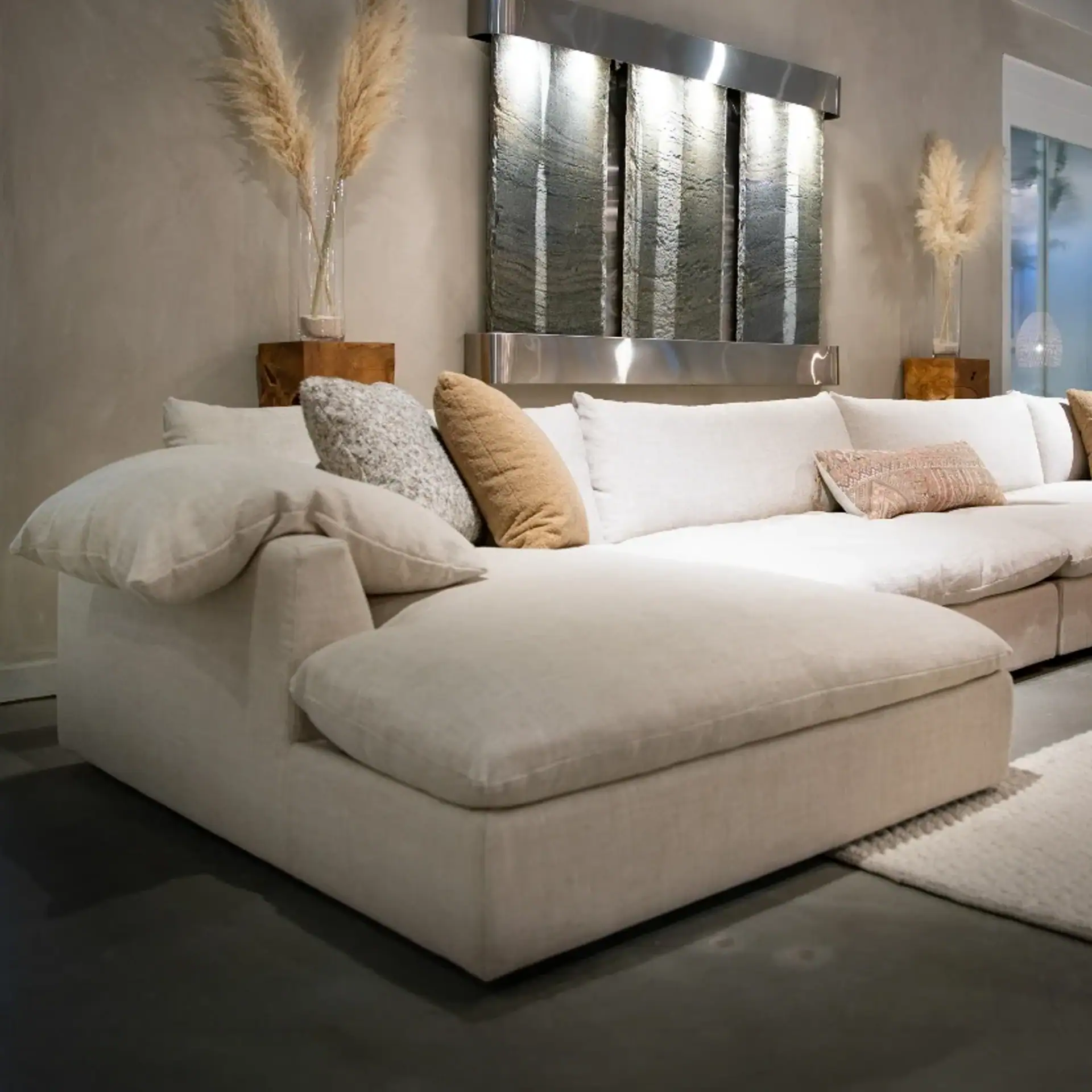 Modern Espen sectional sofa in a stylish living room setting.