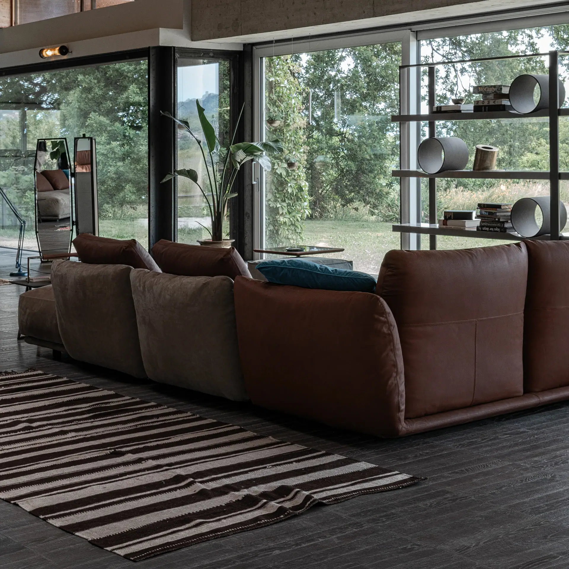 Modern Clift sectional sofa in a stylish living room setting.