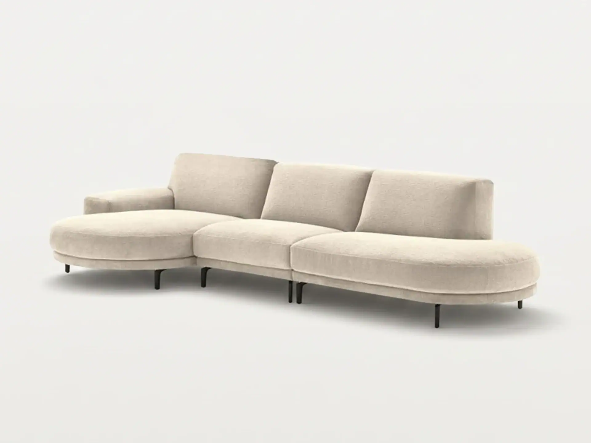 Rounded Terminal Sofa by Sklar Furnishings, perfect for modern living rooms.