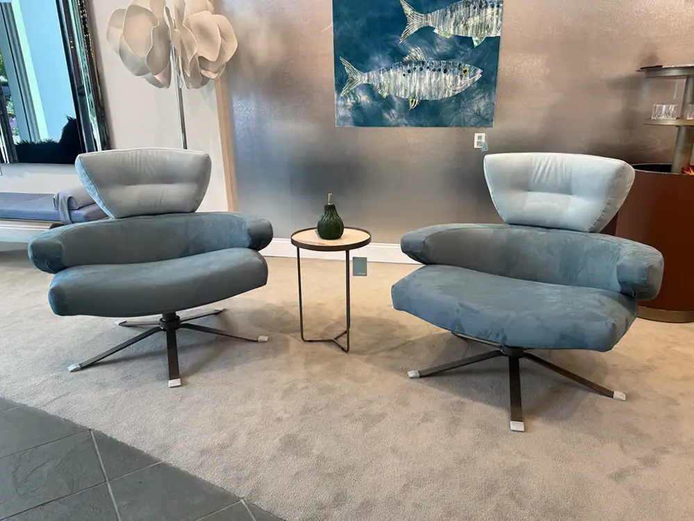 Modern Mary armchairs in a stylish living room setting.