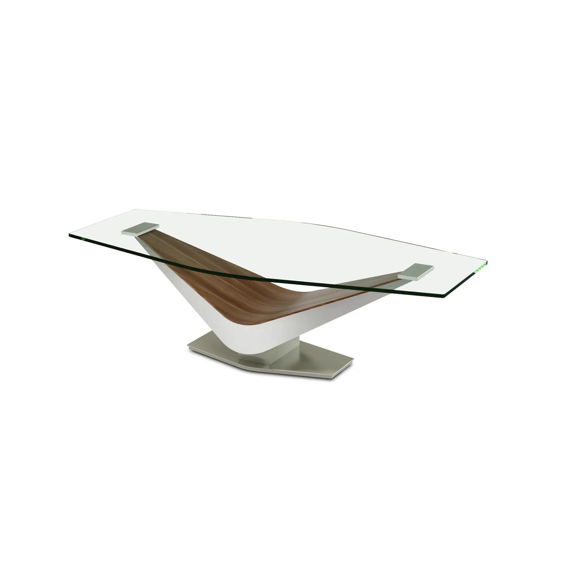 Contemporary glass and wood conference table for modern office spaces.