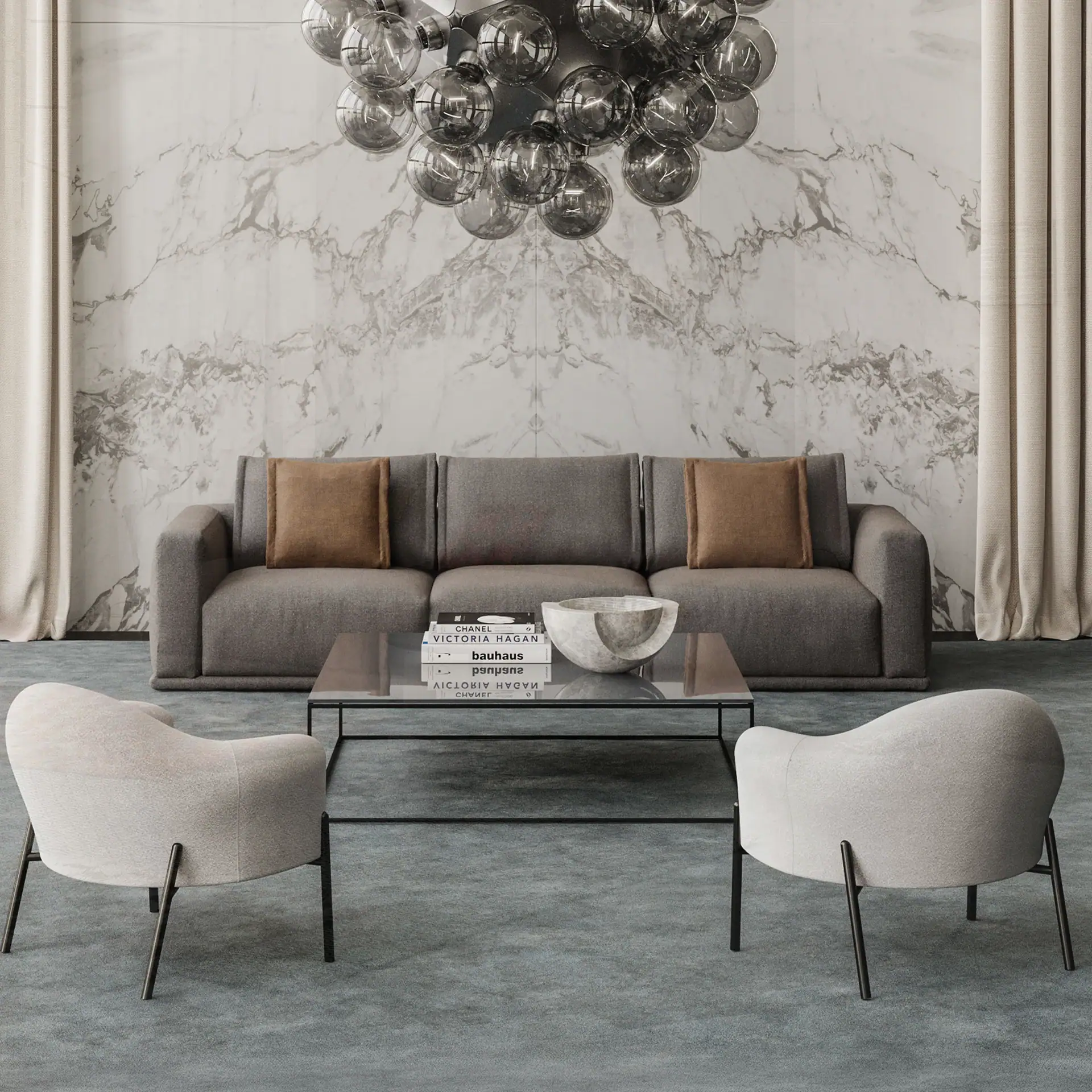 Stylish Met Linear Sofa in a contemporary living room setting.