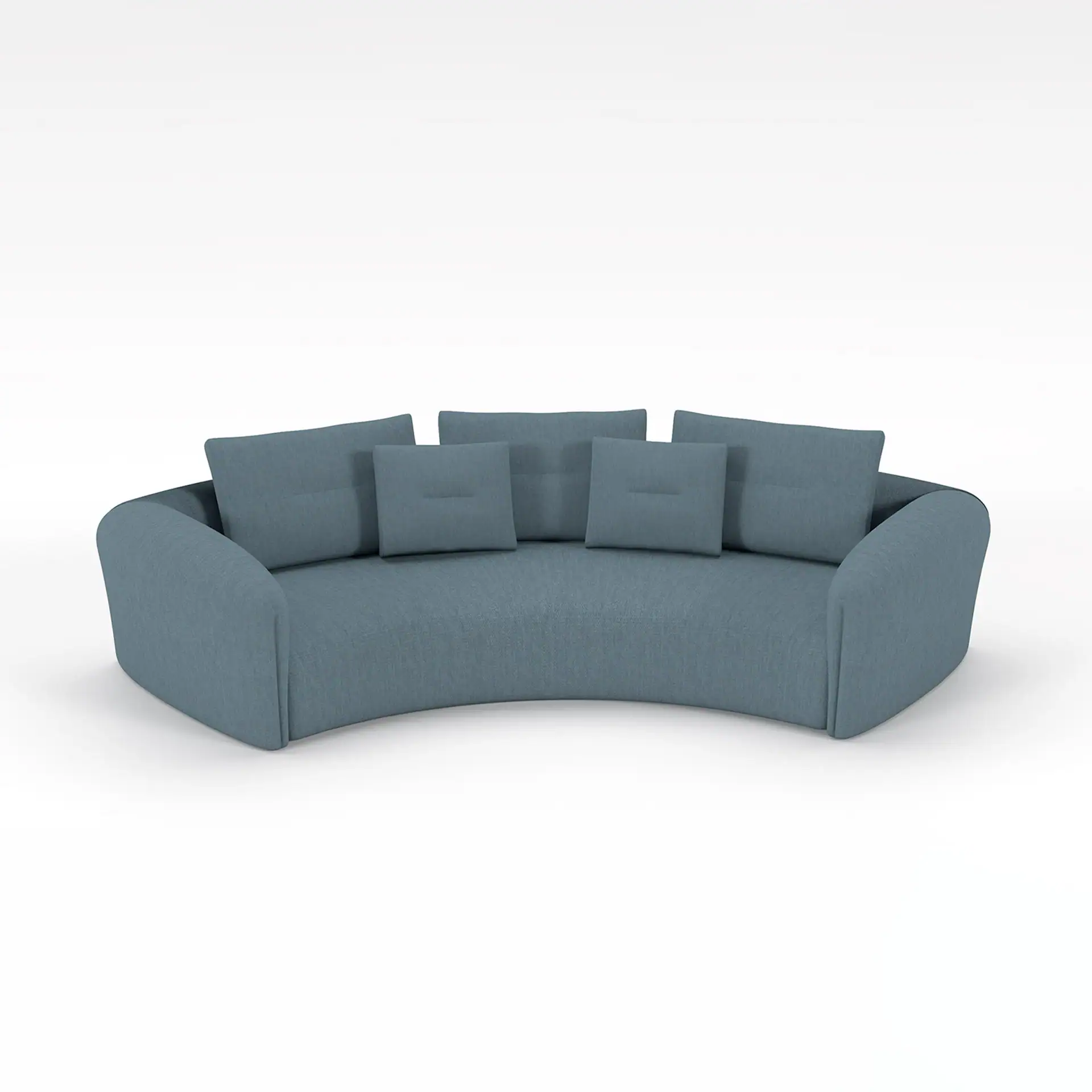 Curved sectional sofa with plush cushions, perfect for modern living rooms. Designed for comfort and.