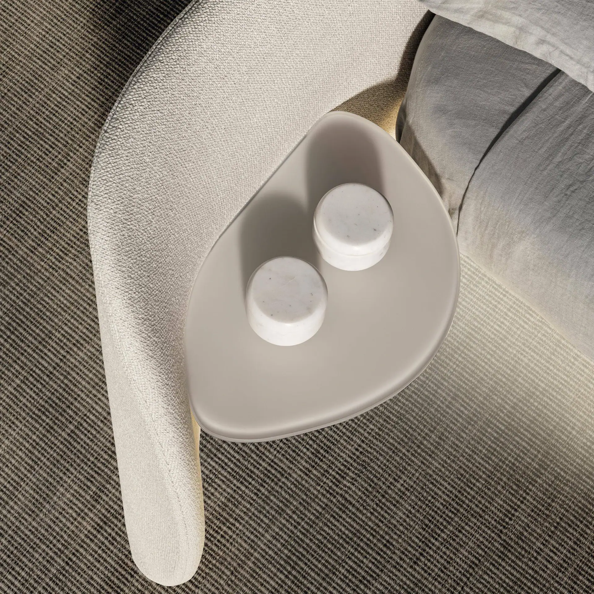 Air round bed with two white pillows for comfort and style.