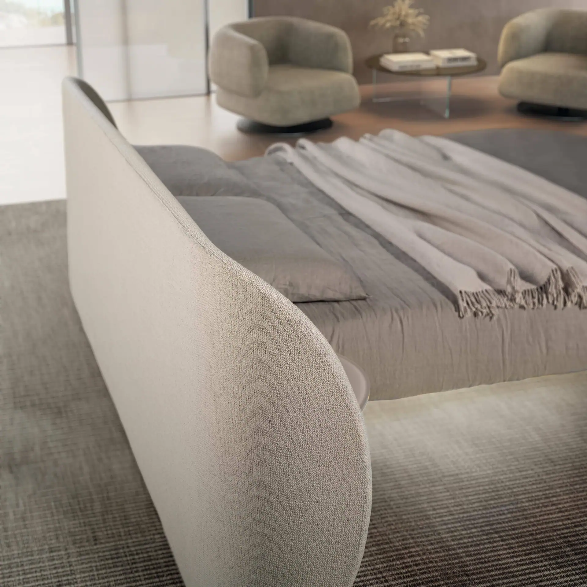 Air Round Bed for Modern Bedroom Decor.