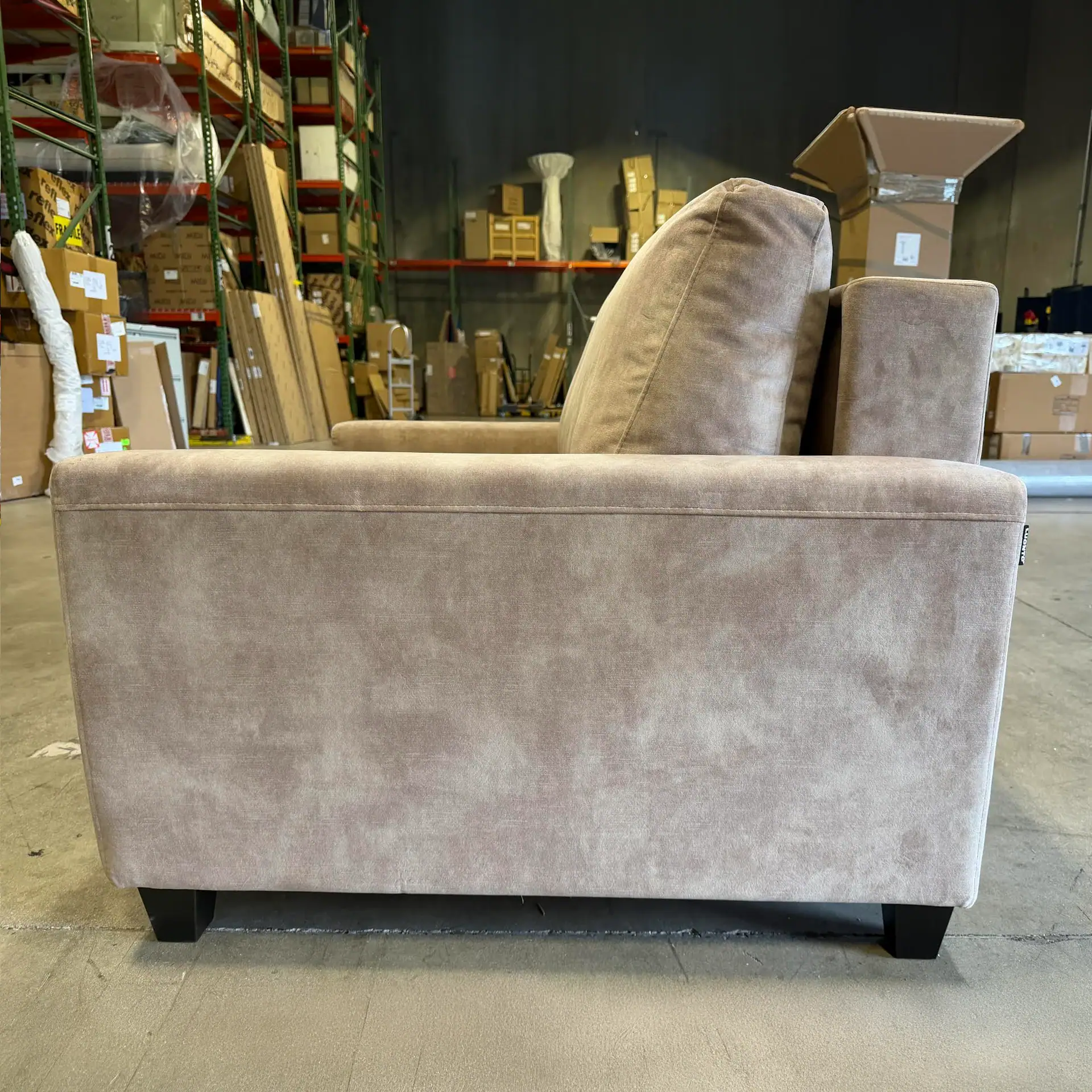 Nico Cot Size Sleeper Chair in plush beige fabric, perfect for small spaces and guest rooms.