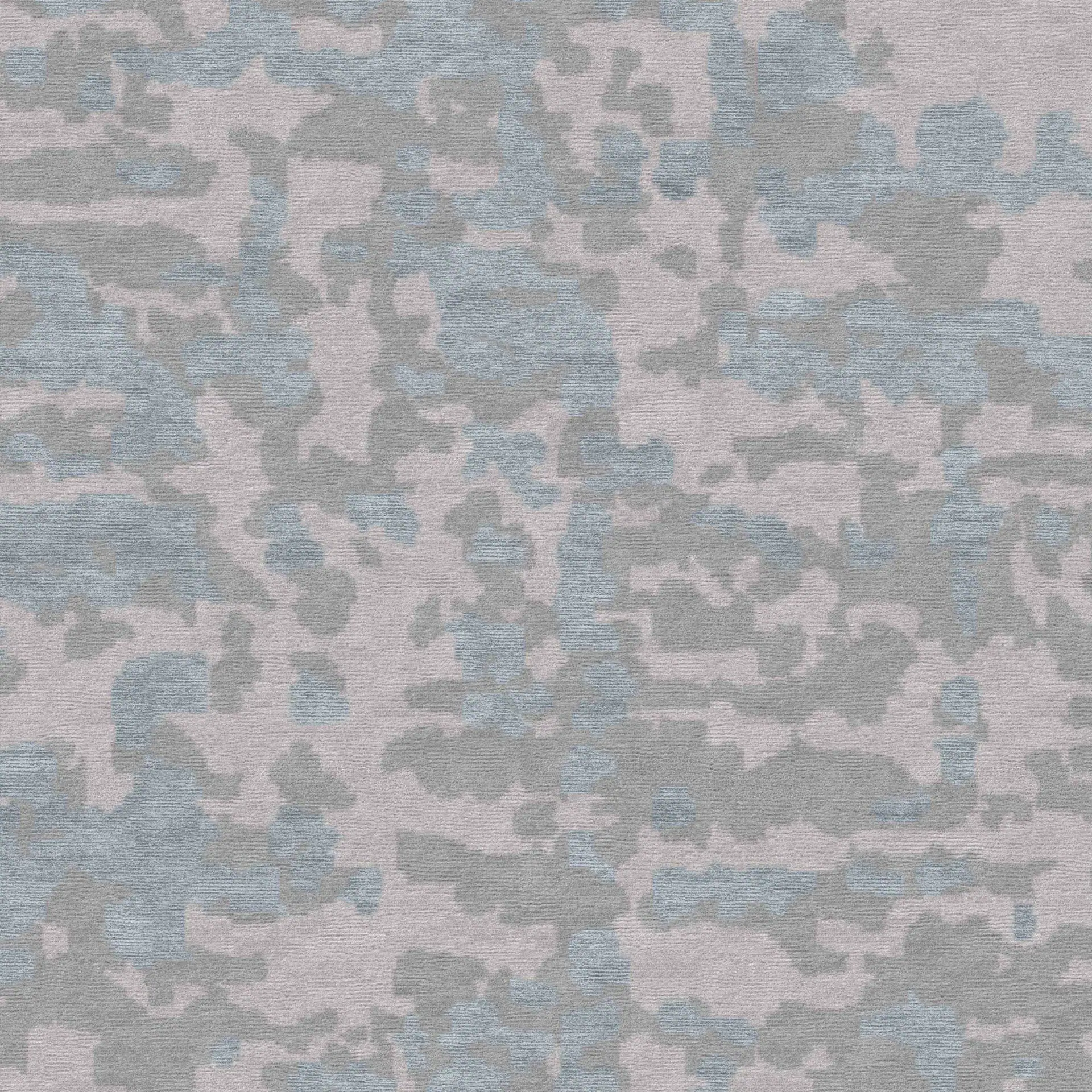 Rug with abstract gray and blue pattern, perfect for contemporary living spaces.