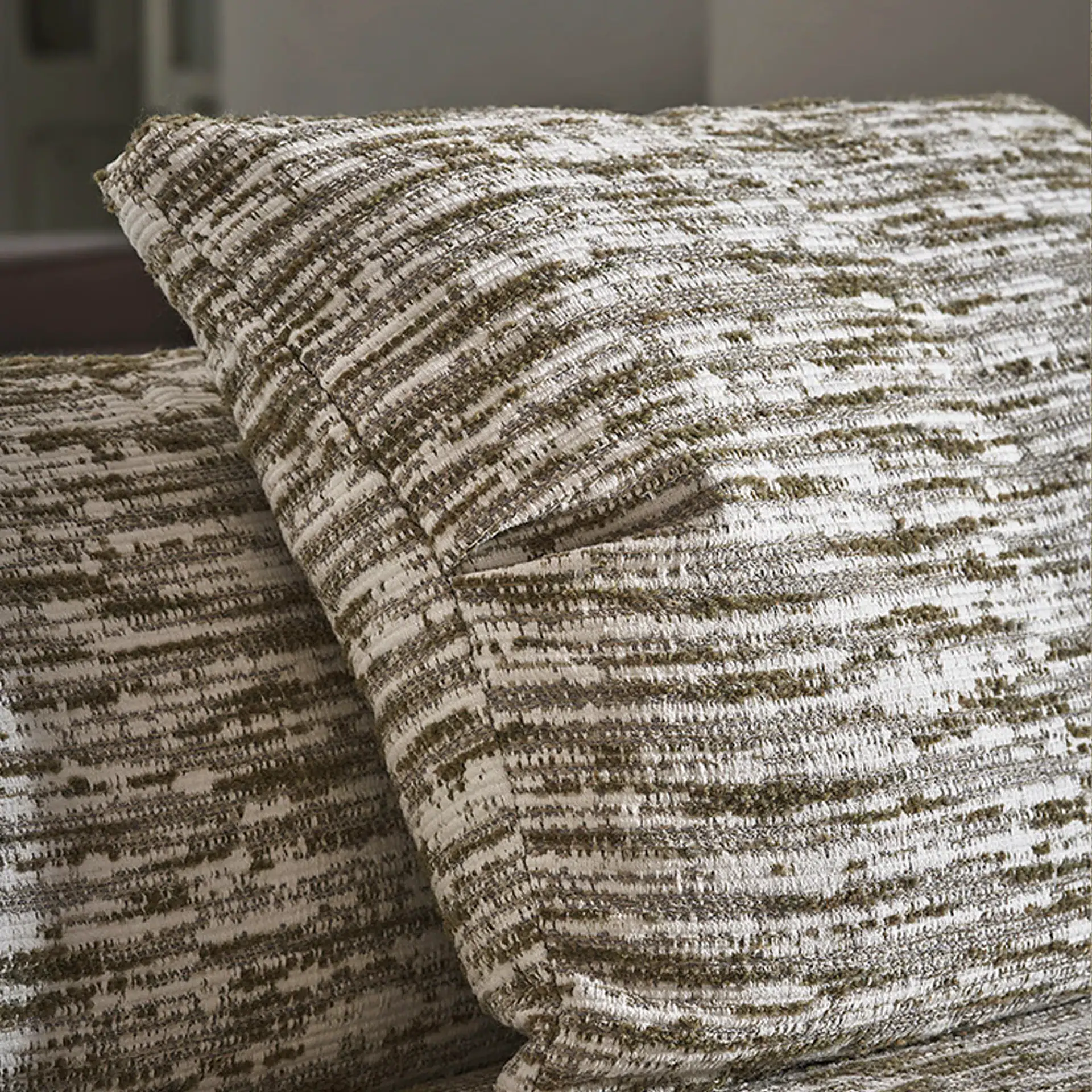 Close-up of textured fabric cushion from Fleur Modular Sofa.