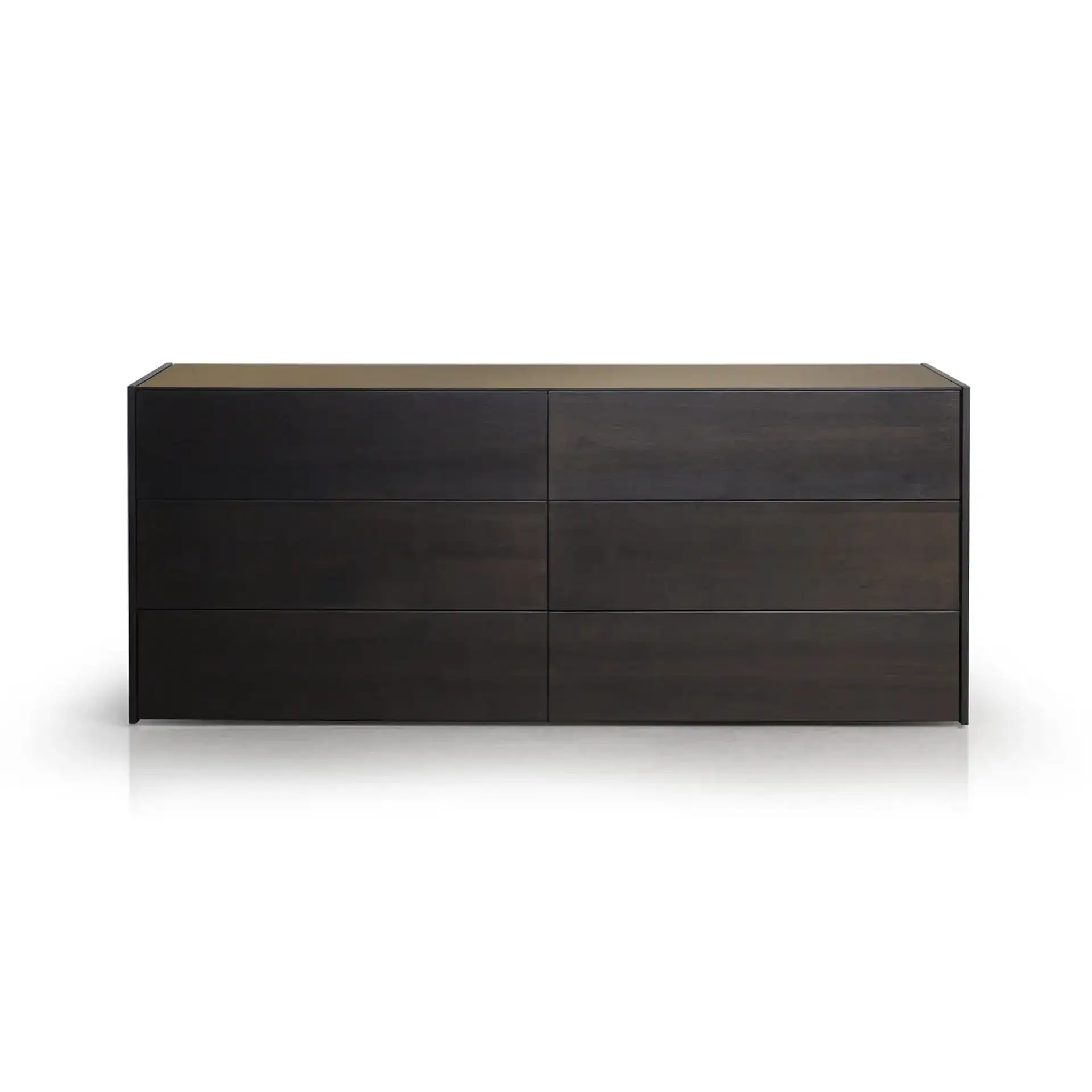 Sklar Furnishings Illusion 6-Drawer Dresser in dark finish.