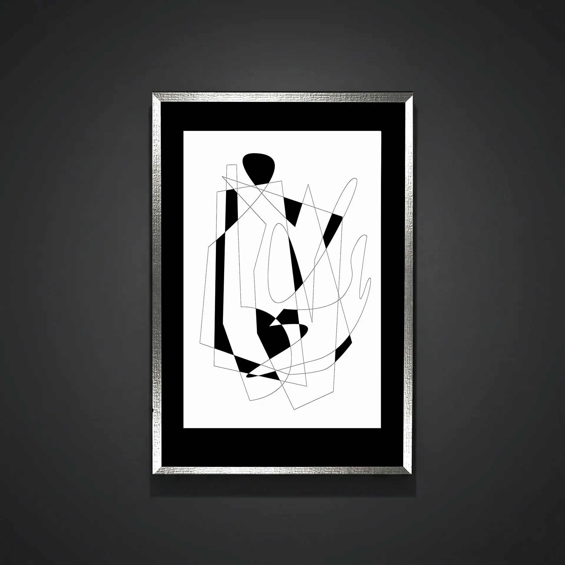 Abstract black and white paper art piece titled Citrine II by Sklar Furnishings.