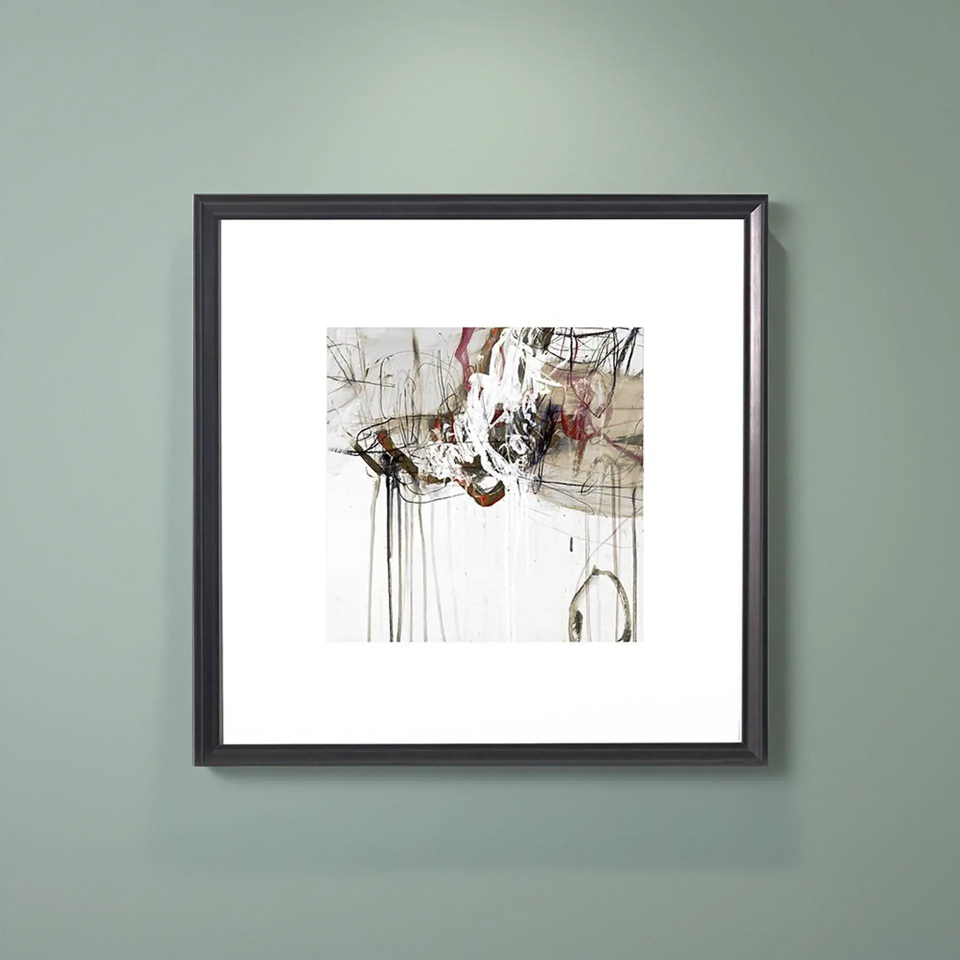 Abstract wall art with dynamic brushstrokes and neutral tones, perfect for contemporary interior dec.