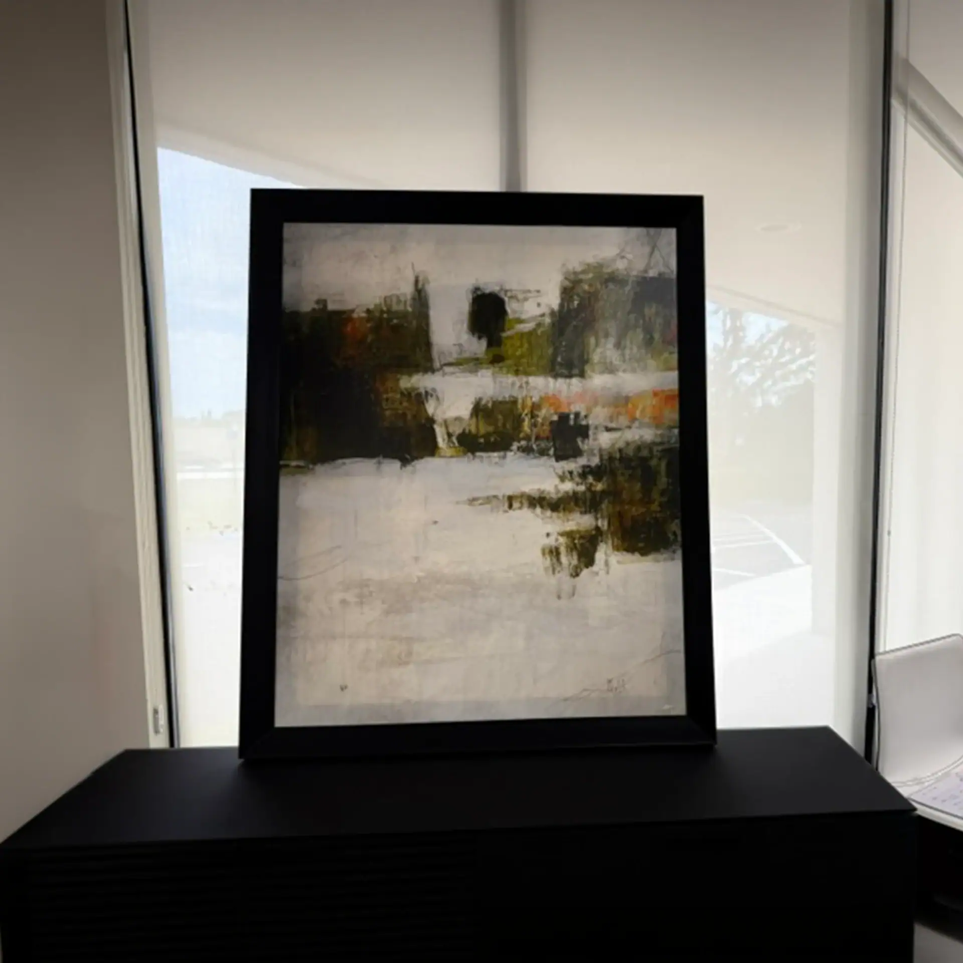 Modern abstract wall art with neutral tones for contemporary interior decor.