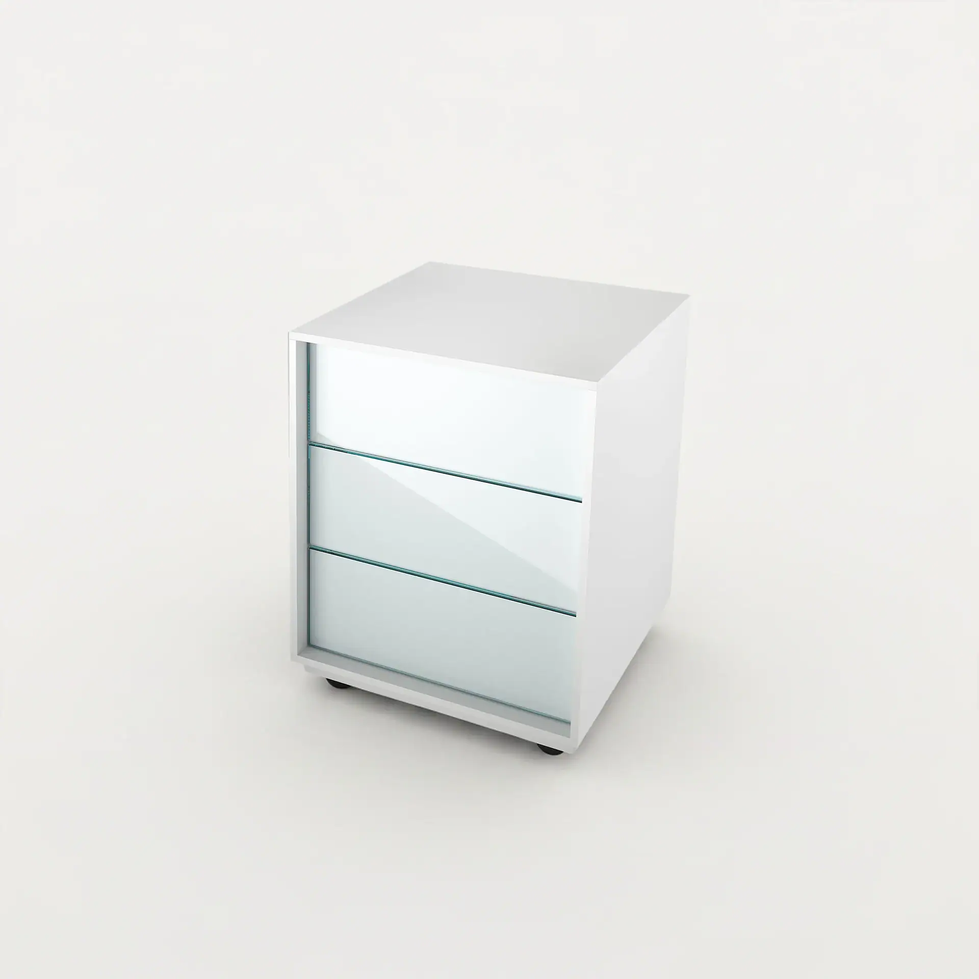 Modern white 3-drawer cabinet for stylish storage solutions.