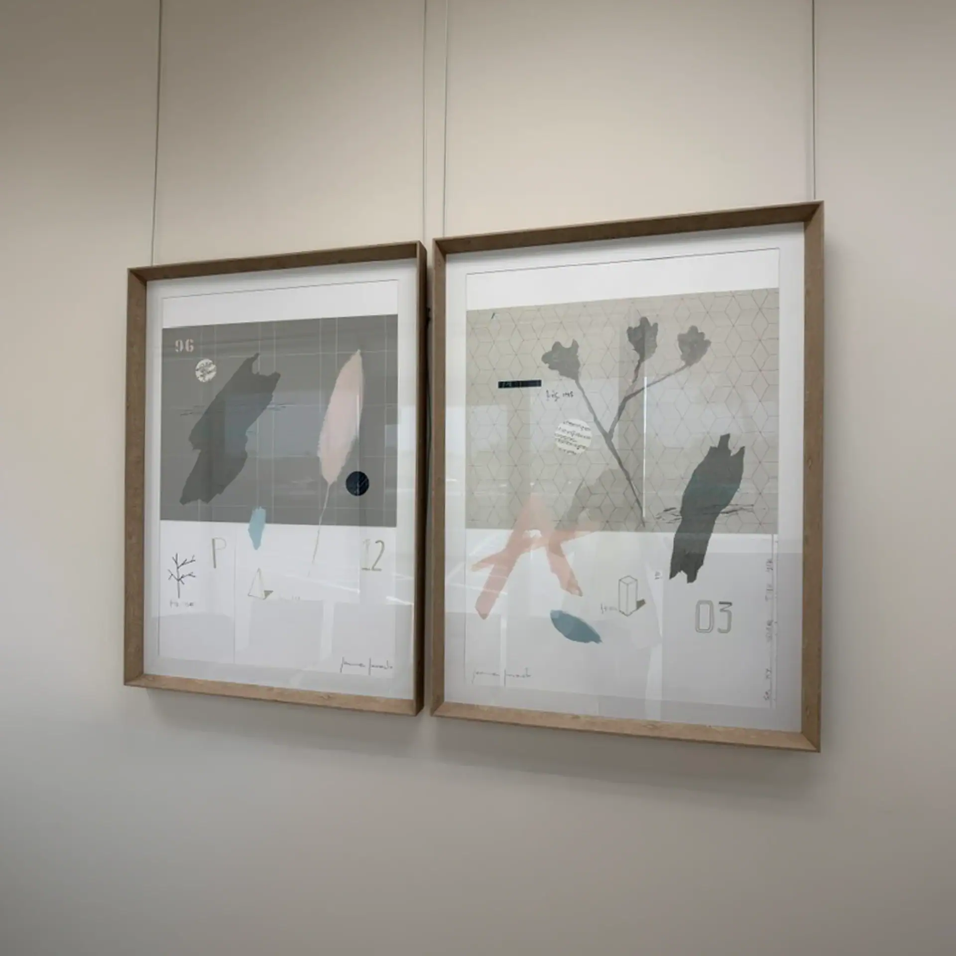 Modern abstract wall art set for interior decor by Sklar Furnishings.