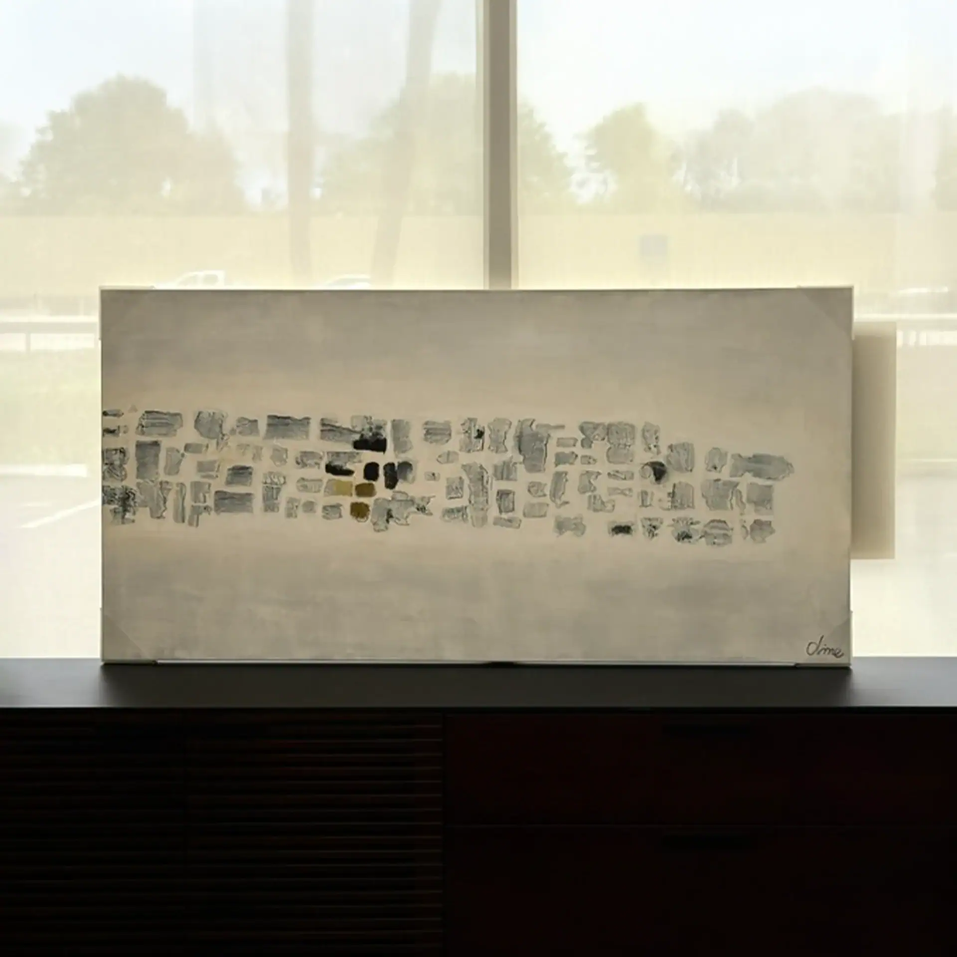 Modern abstract wall art with stone-like patterns for interior decor.